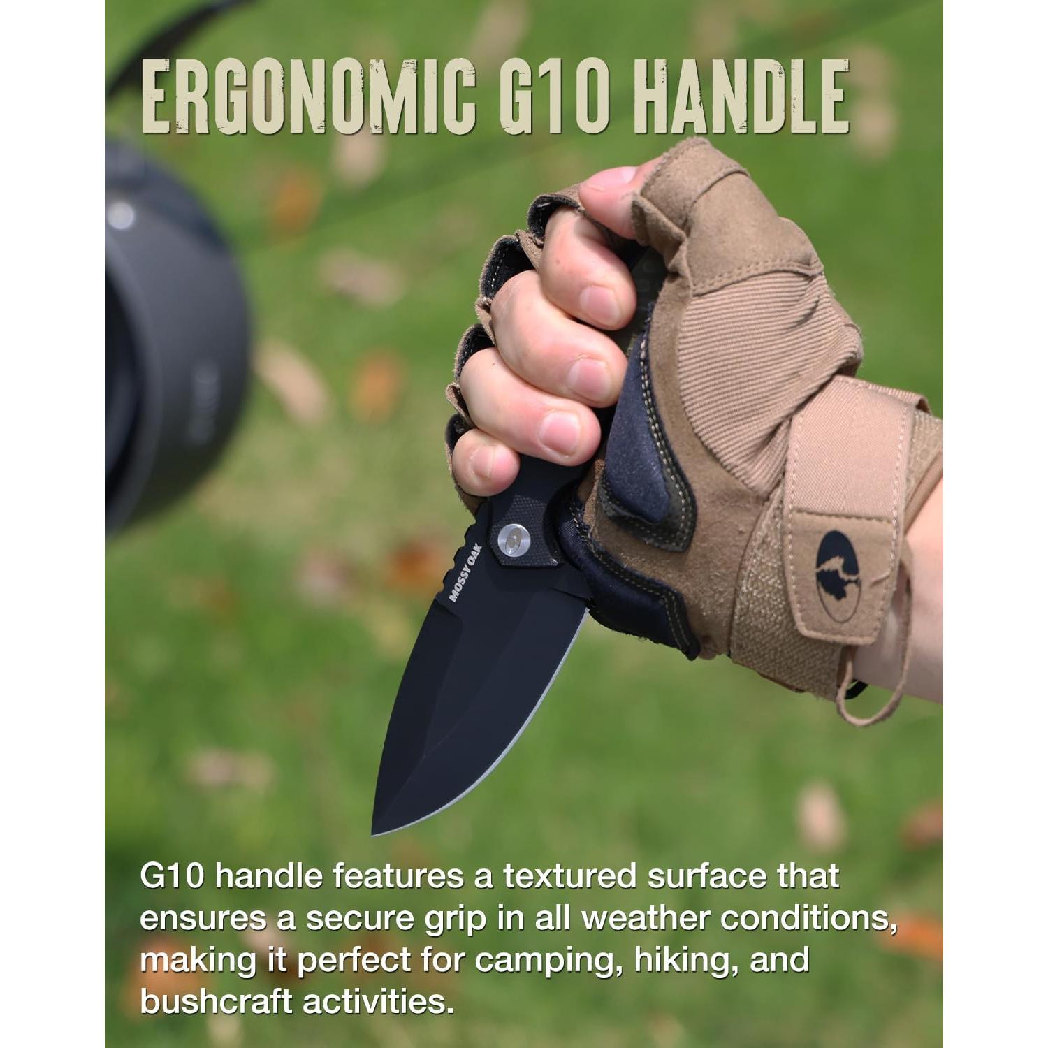 Cuchillo de hoja fija Mossy Oak 20.32 cm con funda Kydex