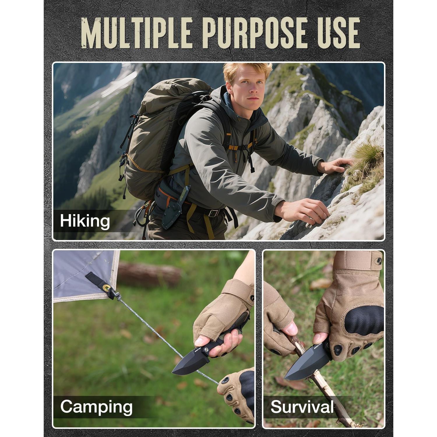 Cuchillo de hoja fija Mossy Oak 20.32 cm con funda Kydex