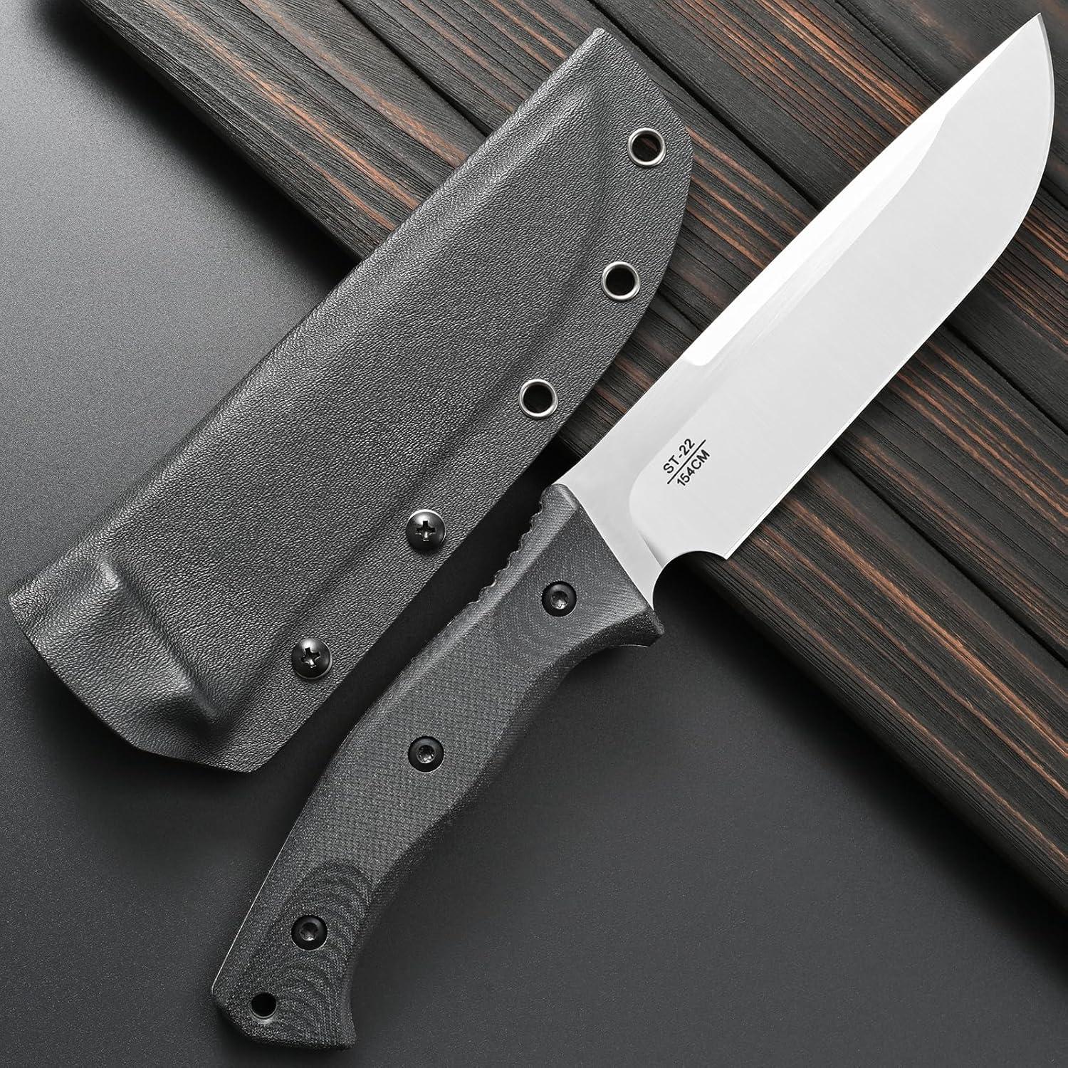 Cuchillo de hoja fija Sitivien ST22 de acero 154CM y mango Micarta