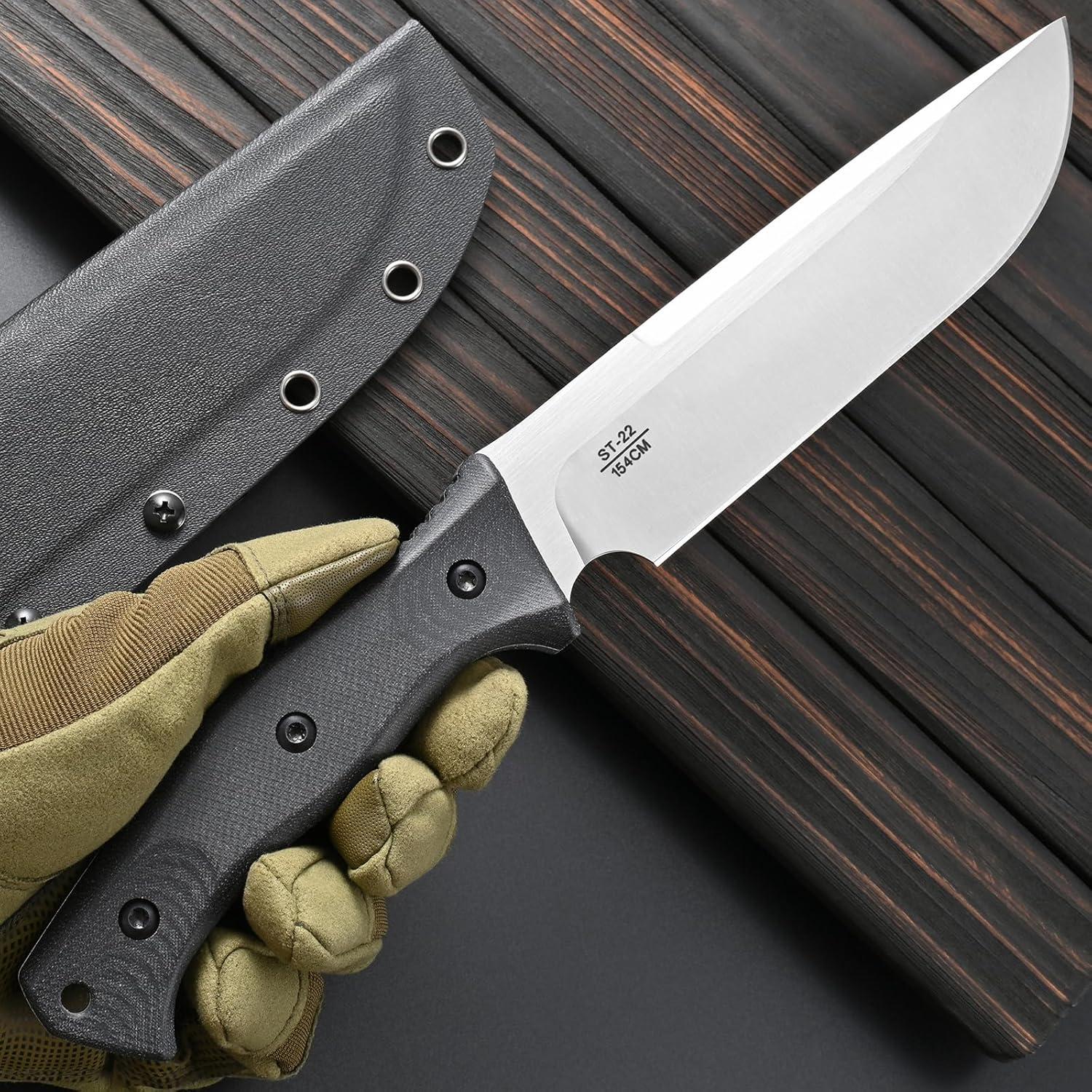 Cuchillo de hoja fija Sitivien ST22 de acero 154CM y mango Micarta