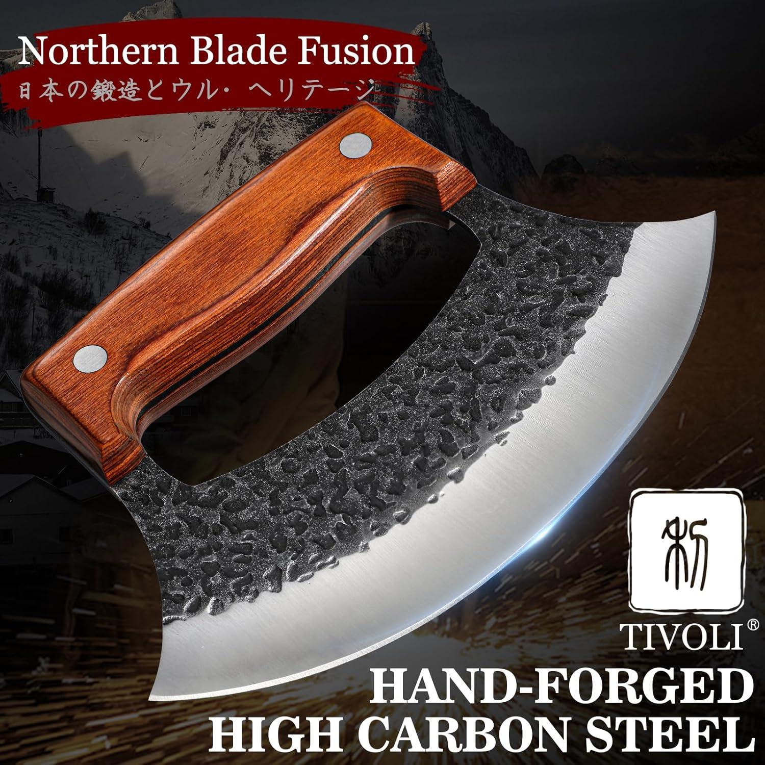 Cuchillo Ulu Forjado a Mano TIVOLI - Acero Alto Carbono 18cm