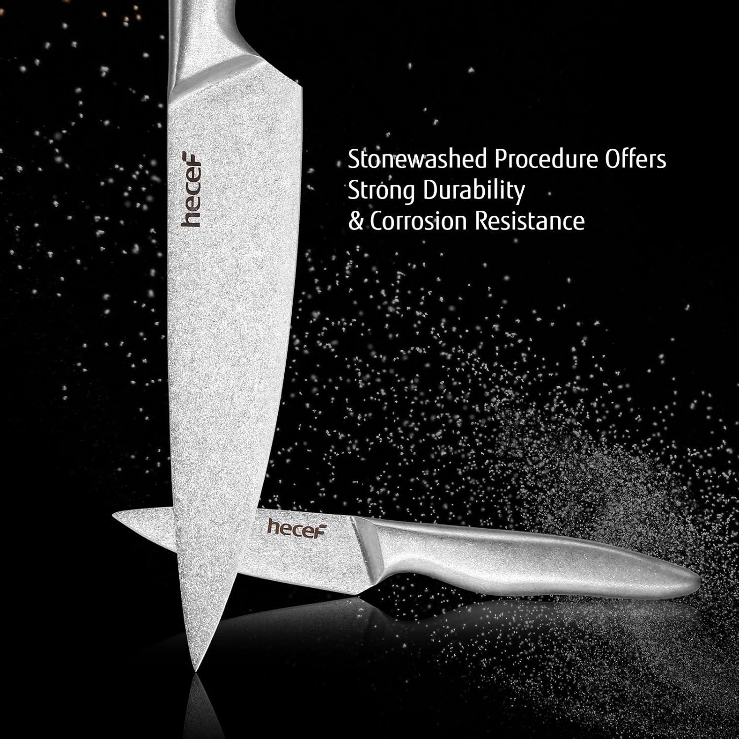 Juego de Cuchillos de Cocina Vintage hecef - 5 Piezas Acero Inoxidable