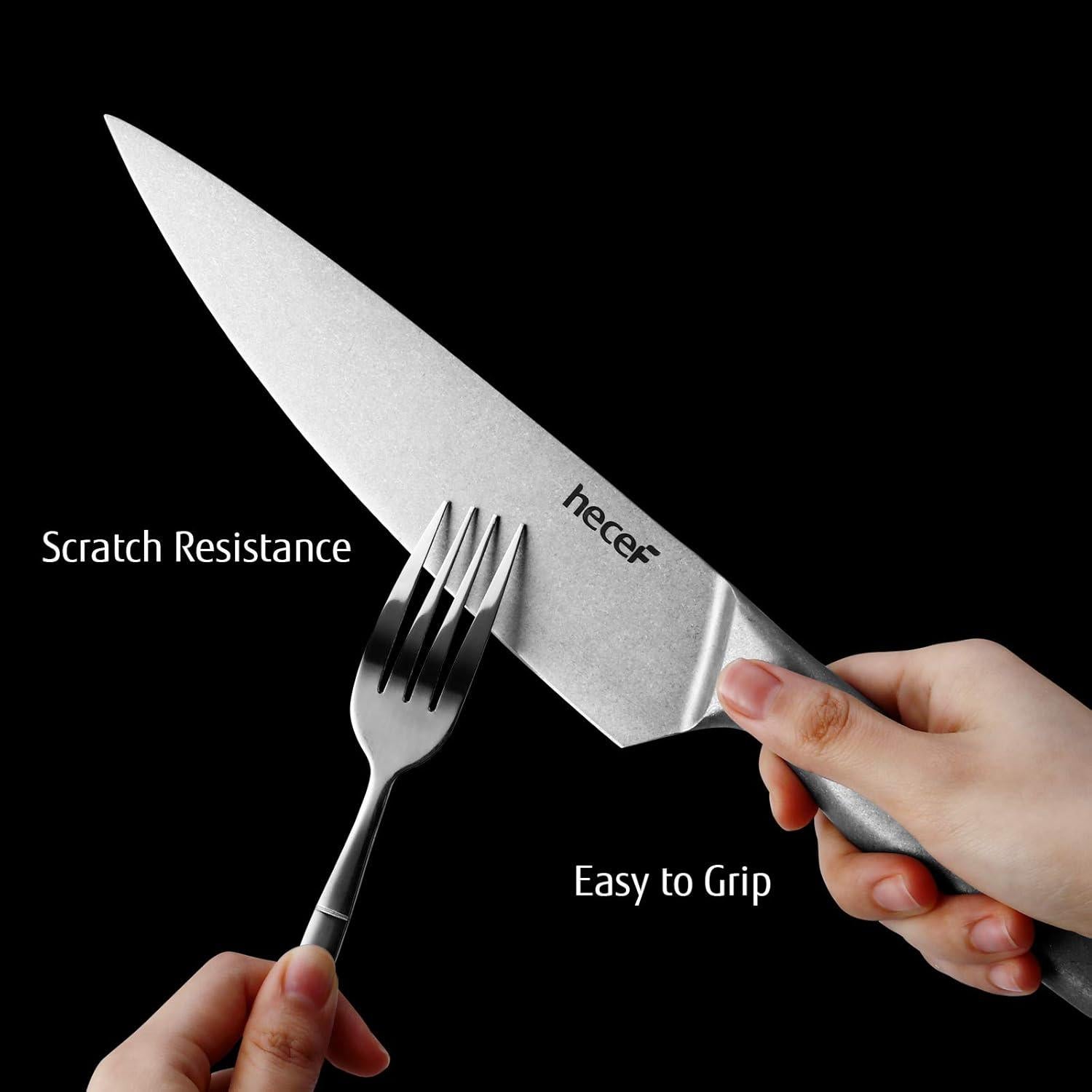 Juego de Cuchillos de Cocina Vintage hecef - 5 Piezas Acero Inoxidable