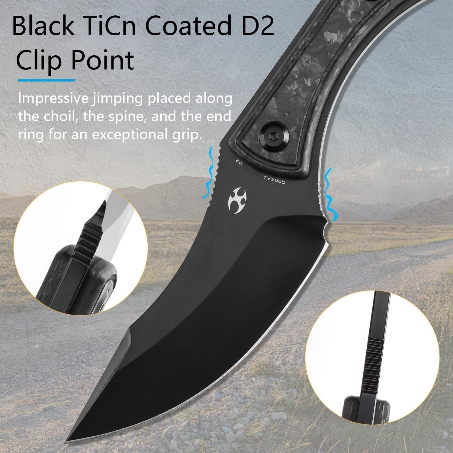 Cuchillo de hoja fija KANSEPT Niko D2 9 cm con funda Kydex