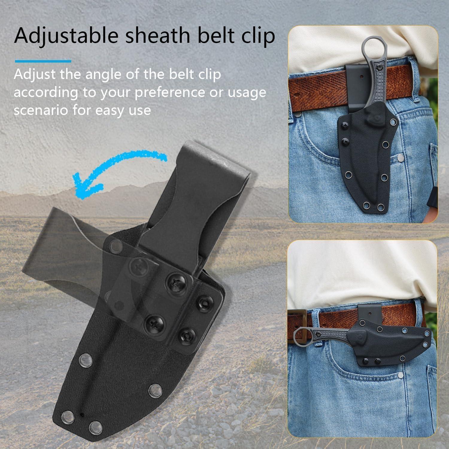 Cuchillo de hoja fija KANSEPT Niko D2 9 cm con funda Kydex