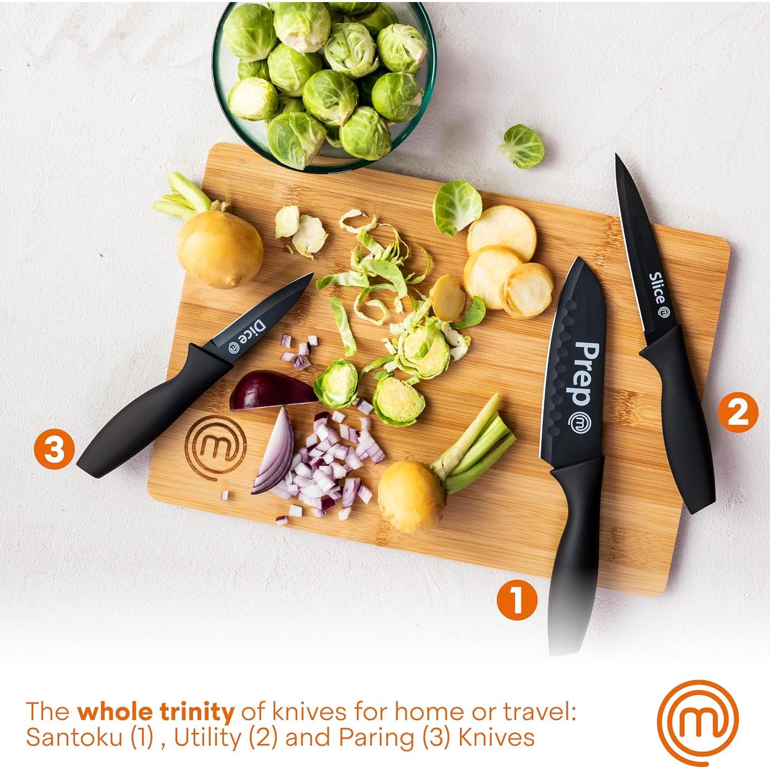 Juego de cuchillos de cocina MasterChef 3 piezas acero inoxidable