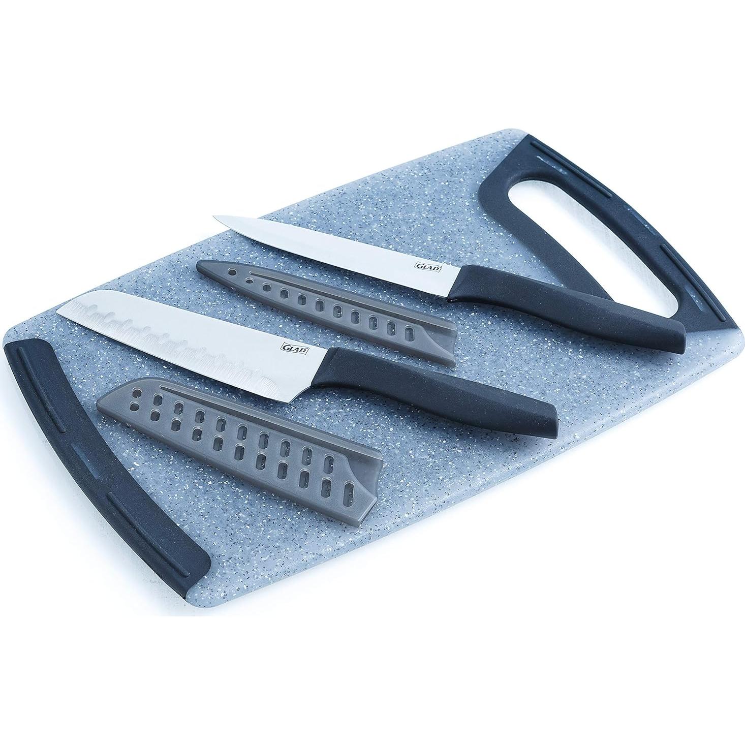 Juego de Cuchillos Glad 5 Piezas con Tabla de Cortar