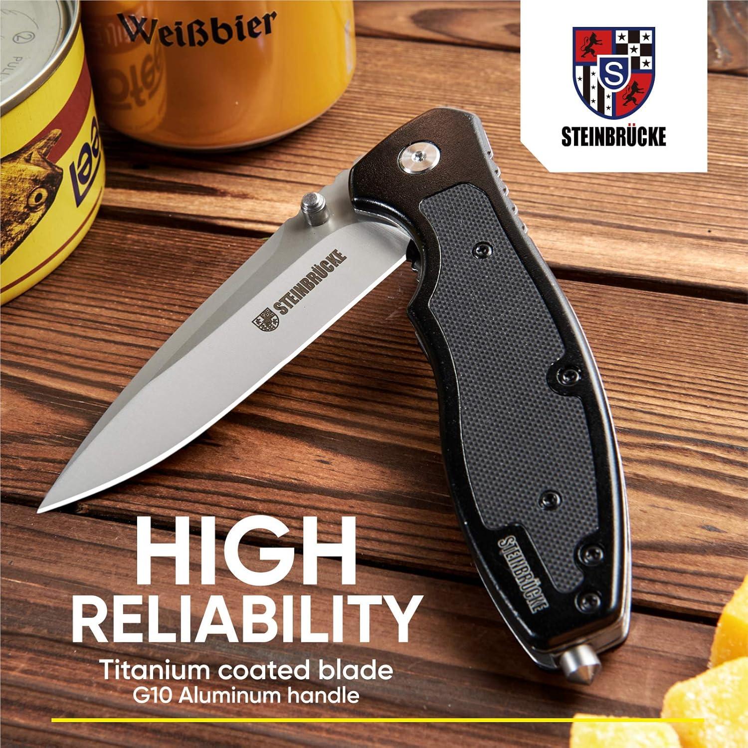 Cuchillo de Bolsillo Elemake 3.4" Acero Inoxidable EDC Gris