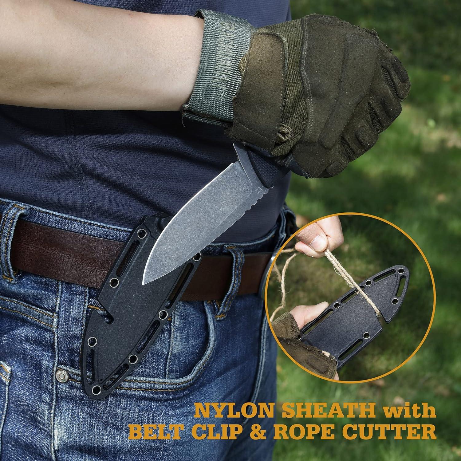 Cuchillo de Caza Fijo FLISSA D2 216mm con Mango G10 y Funda