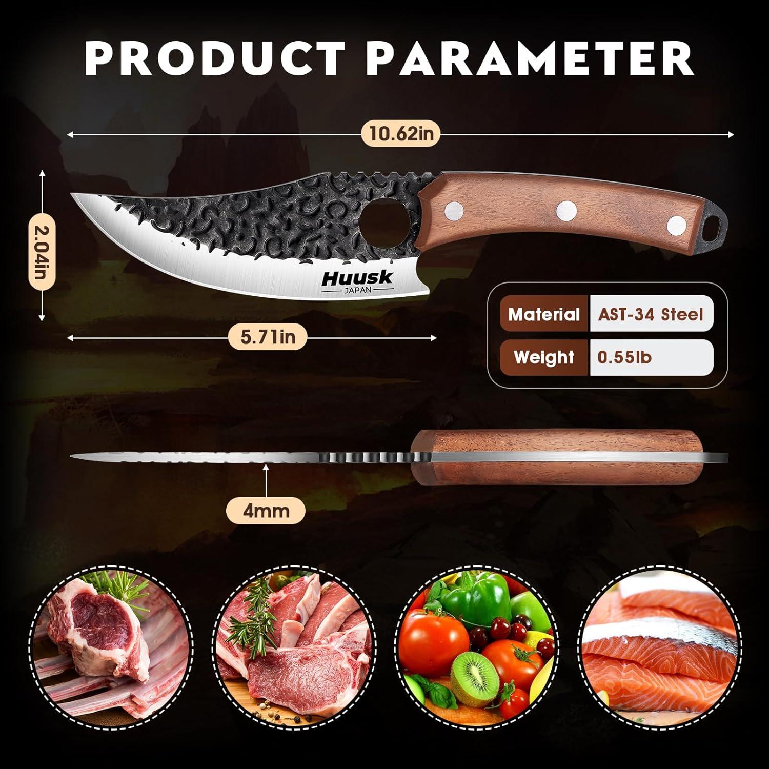 Cuchillo de Carnicero Huusk 14.48 cm Acero Alto Carbono