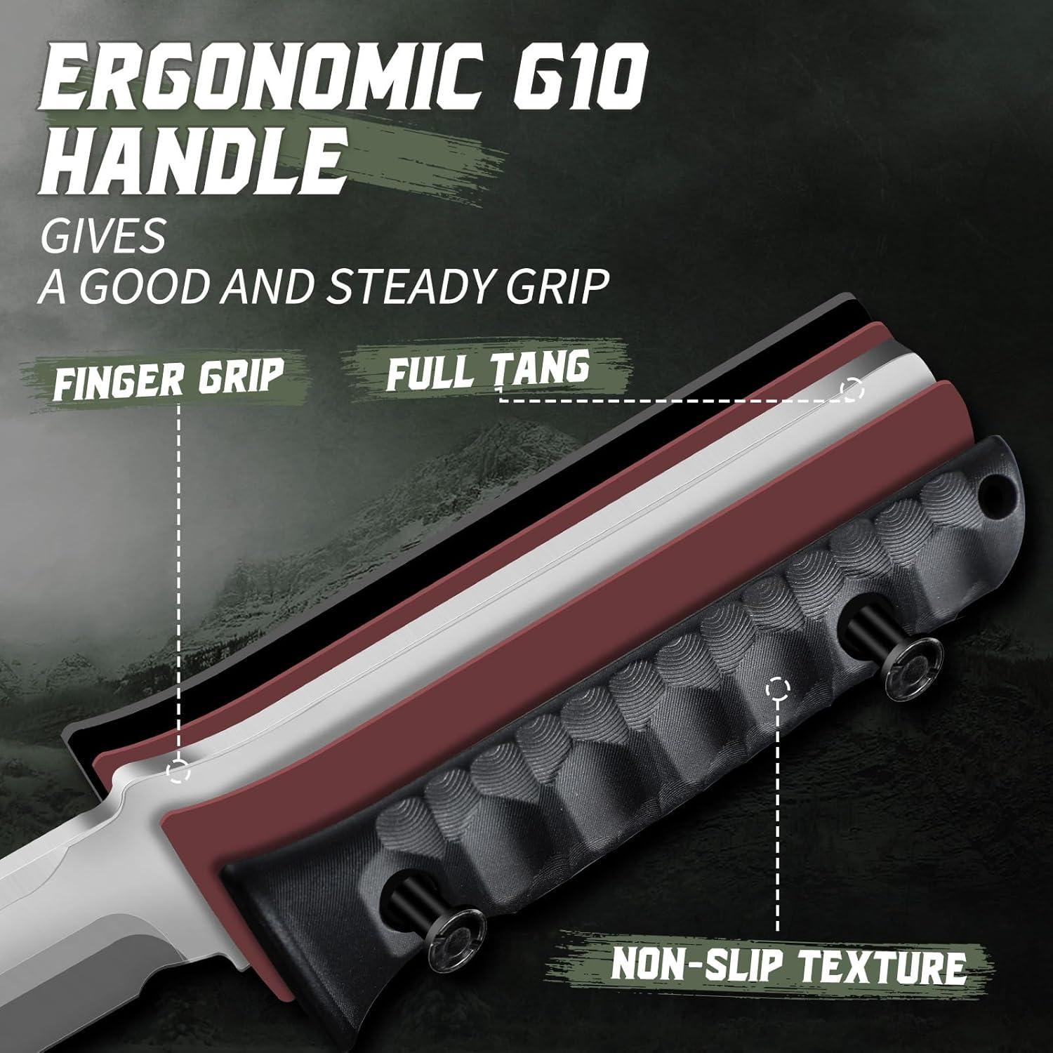 Cuchillo Táctico Dragon Creek 36.4 cm Acero D2 Mango G10 Rojo