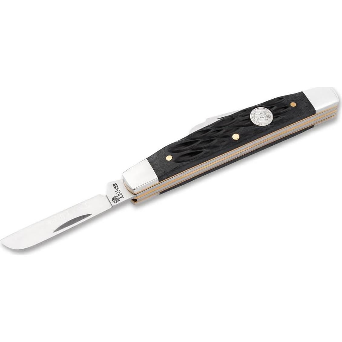 Cuchillo Plegable Boker 8.9 cm Hueso Negro Acanalado