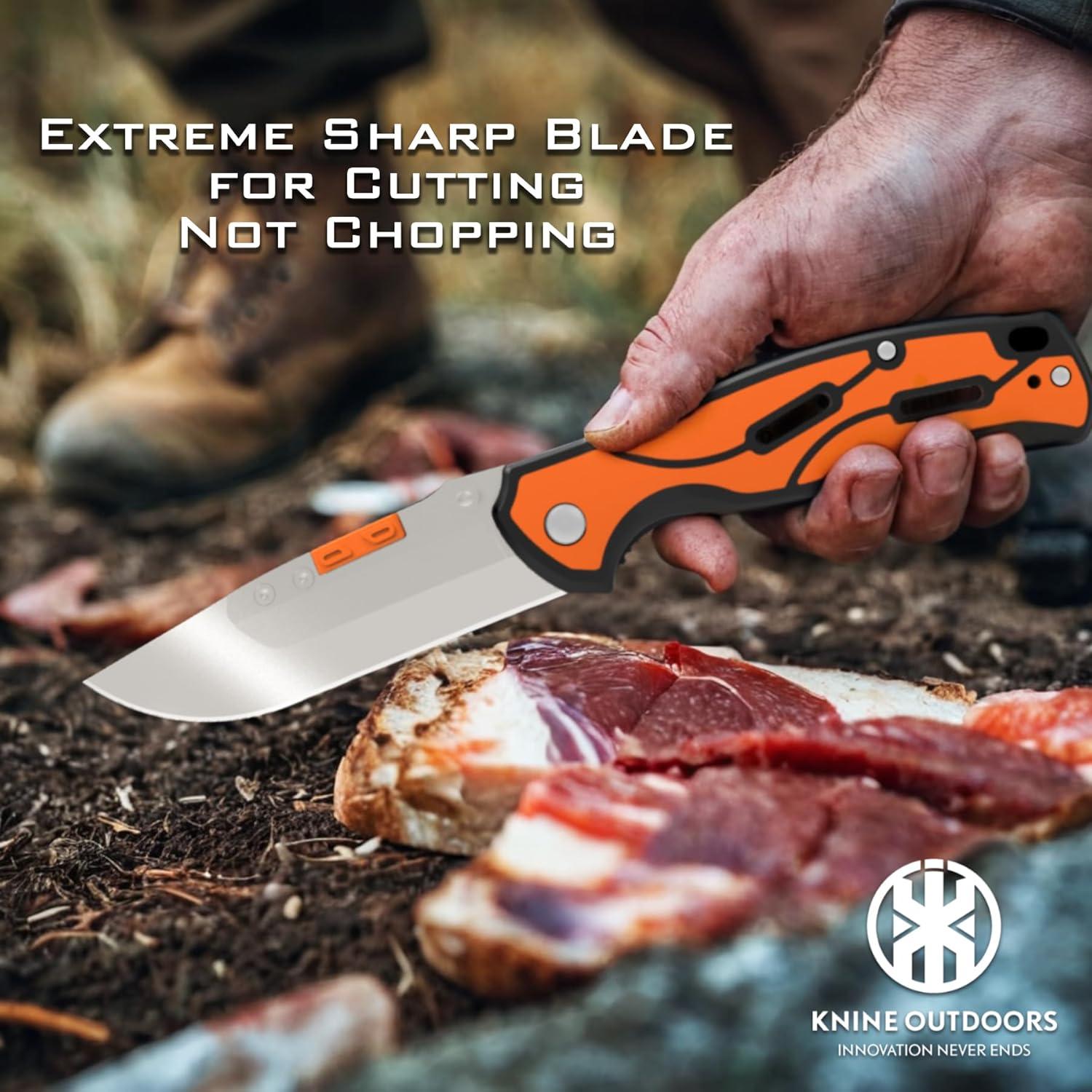 Cuchillo de Caza Plegable KNINE OUTDOORS con 9 Hojas Reemplazables