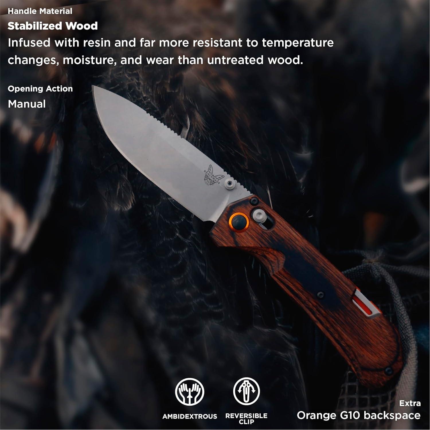 Cuchillo de Caza Benchmade North Fork 15032 - Madera Estabilizada