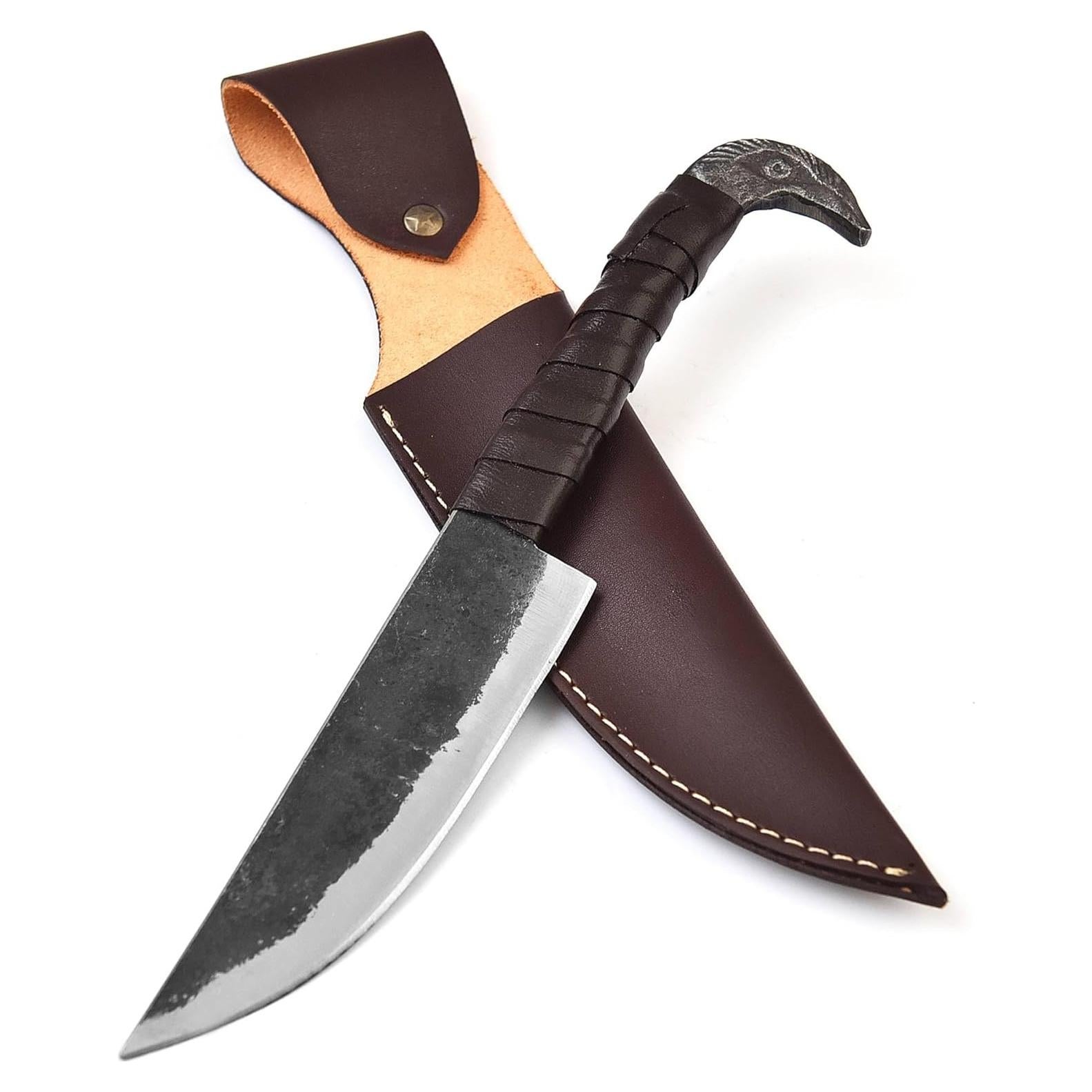 Cuchillo de Caza LEONA CRAFT Cabeza de Cuervo 25.4 cm