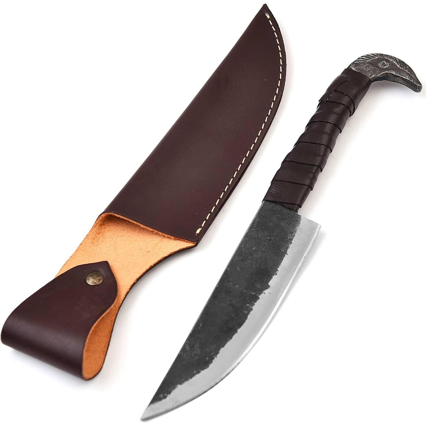 Cuchillo de Caza LEONA CRAFT Cabeza de Cuervo 25.4 cm
