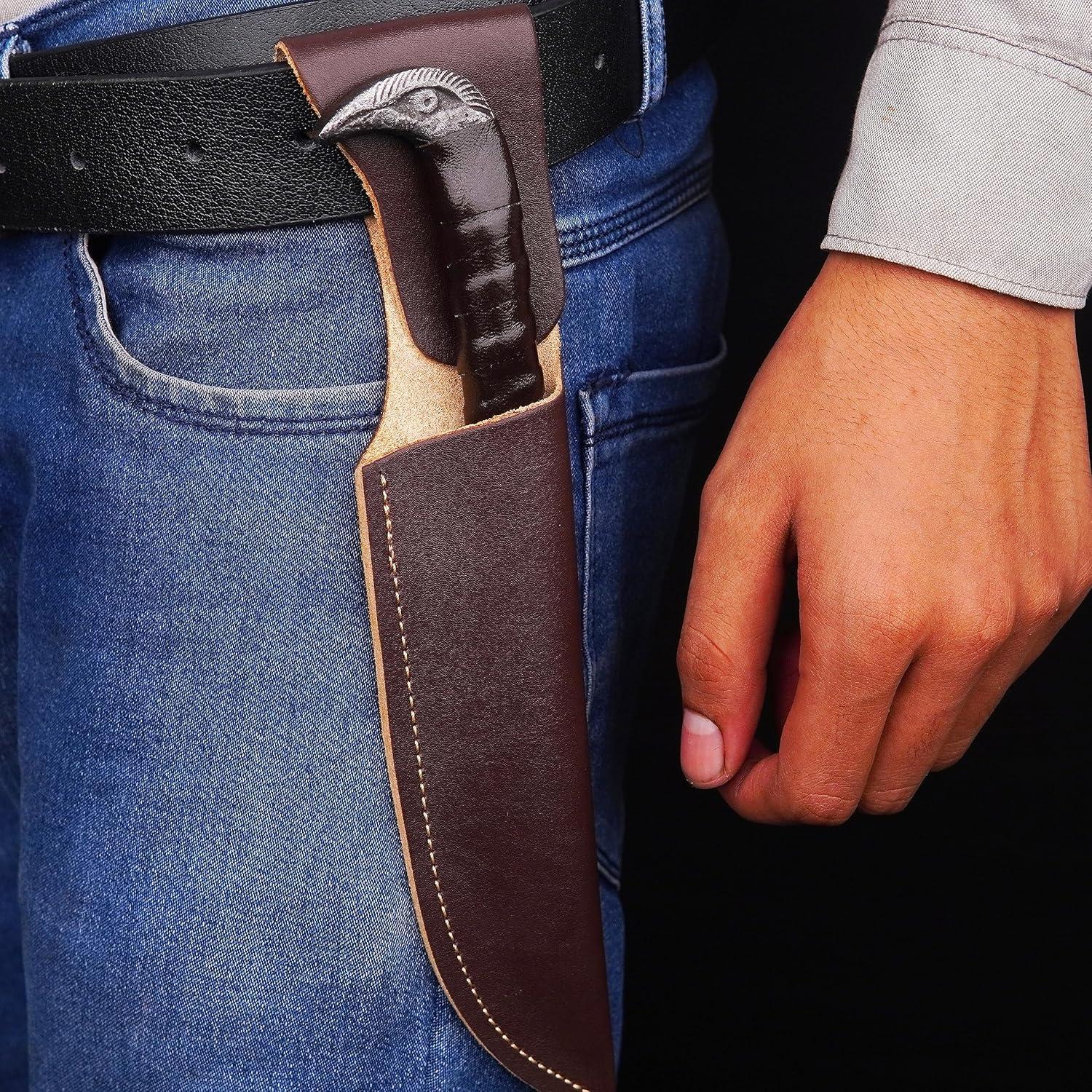 Cuchillo de Caza LEONA CRAFT Cabeza de Cuervo 25.4 cm