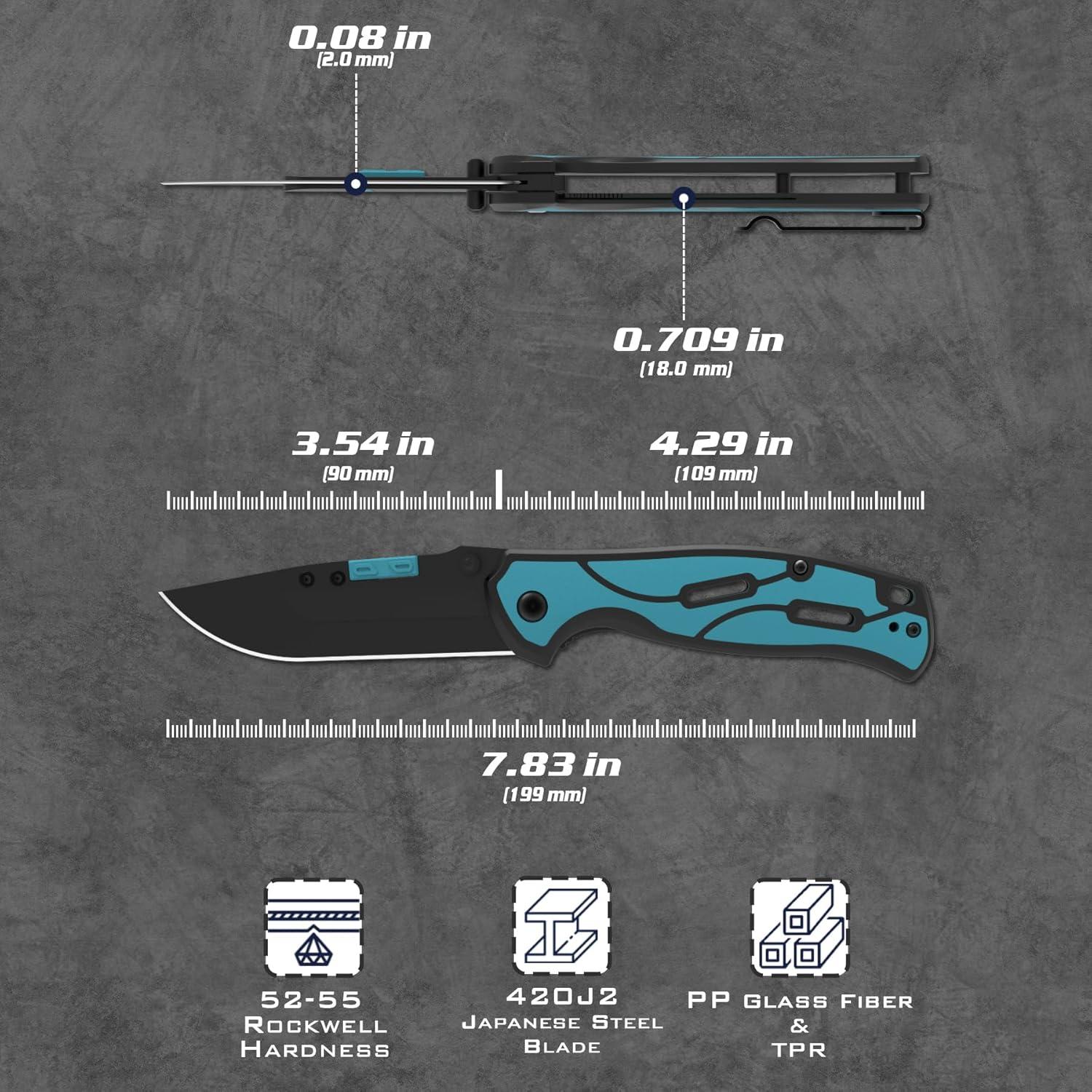 Cuchillo Plegable de Caza KNINE OUTDOORS con 9 Cuchillas Reemplazables