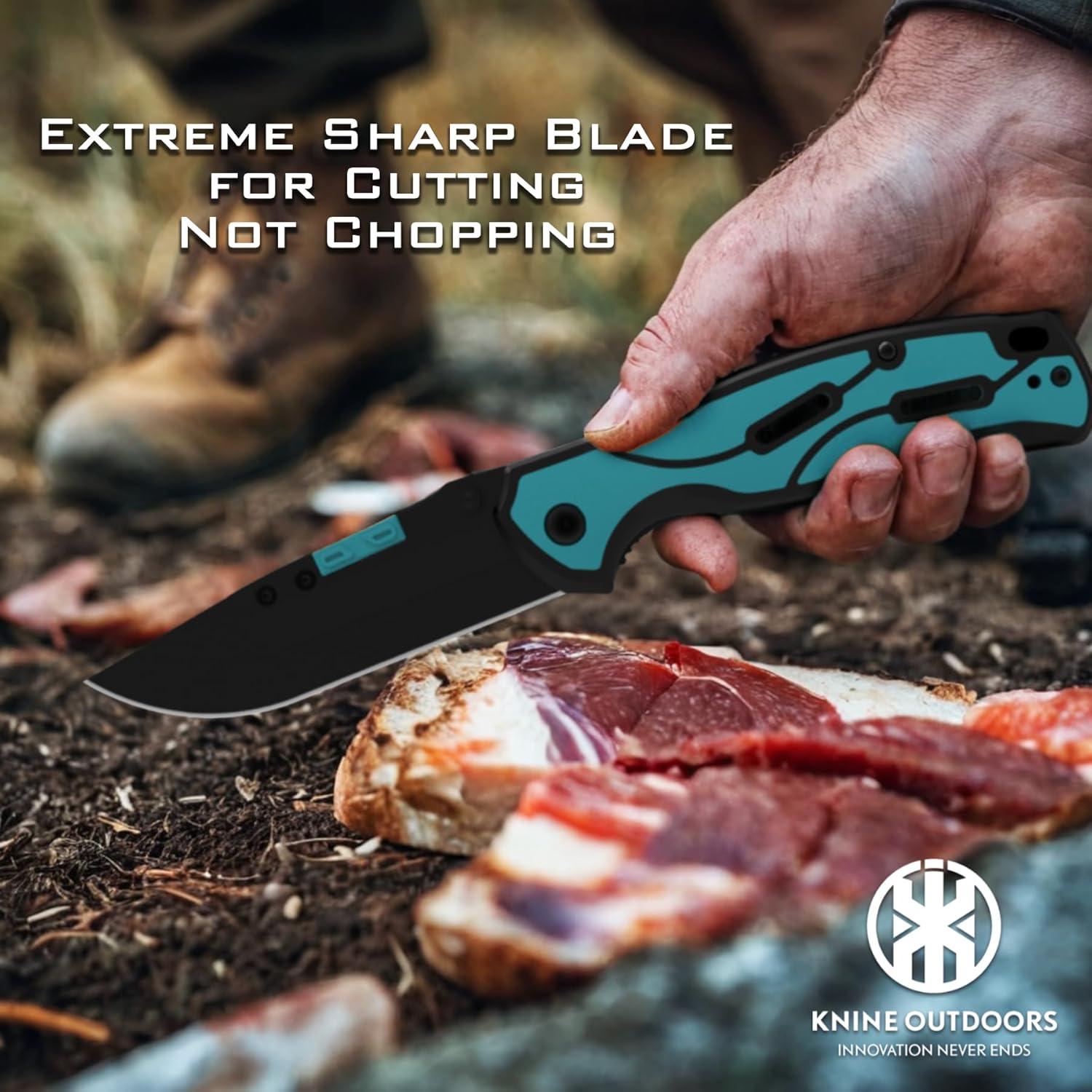 Cuchillo Plegable de Caza KNINE OUTDOORS con 9 Cuchillas Reemplazables