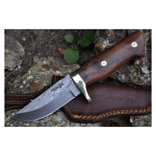Cuchillo de Caza Perkin AR1009 de Acero Damasco con Funda