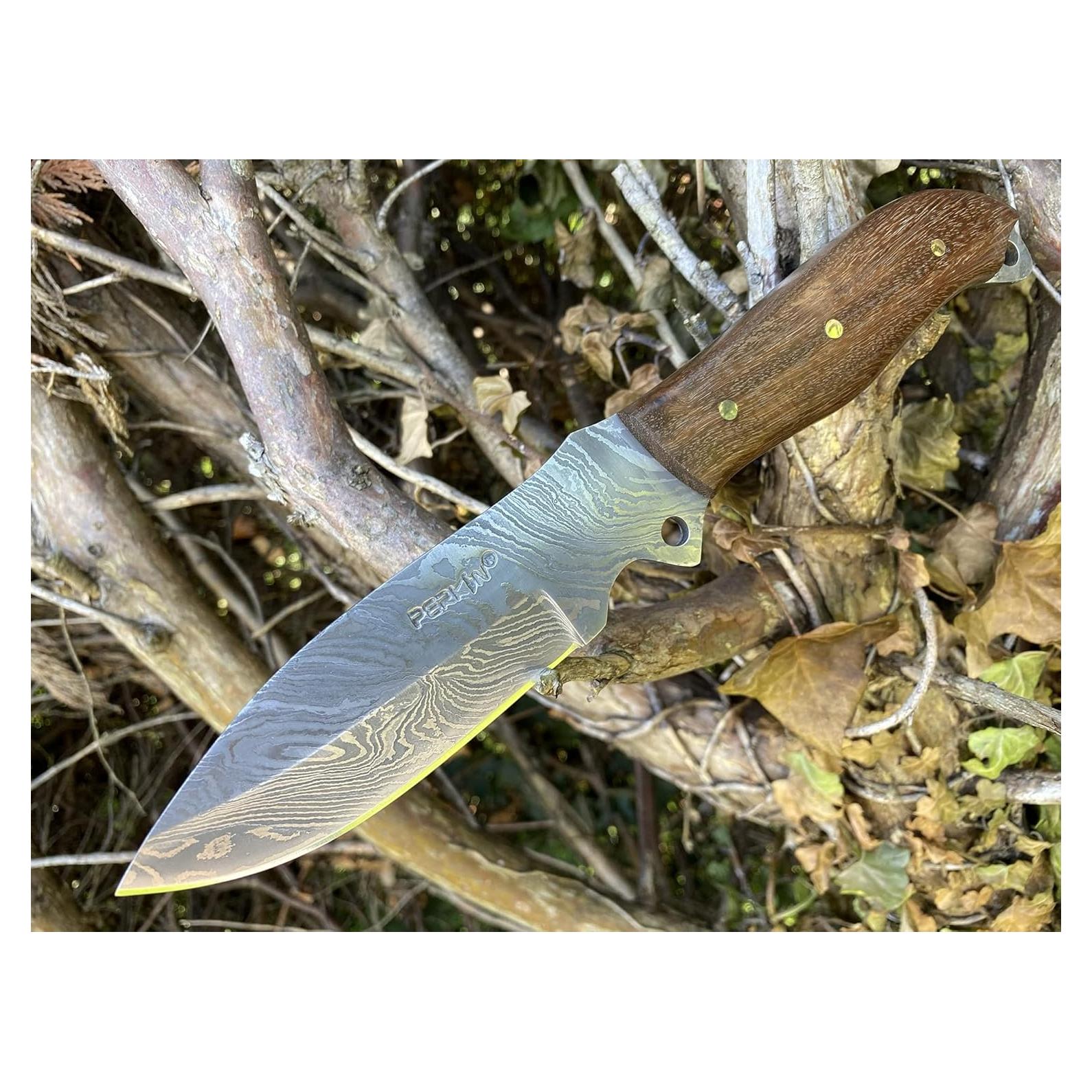 Cuchillo de Caza Perkin Damasco 25.4 cm Full Tang con Funda