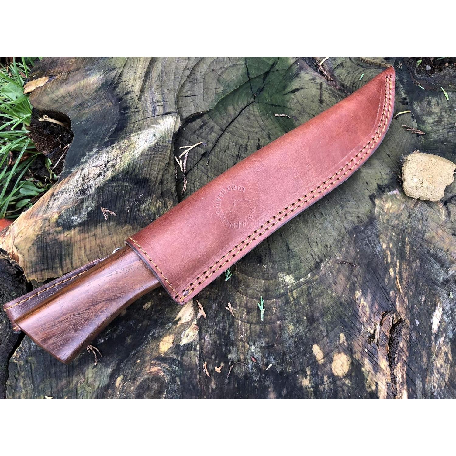 Cuchillo de Caza Perkin AR680 Damasco 29.2 cm Mango Nogal