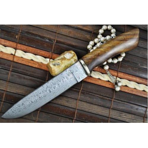 Cuchillo de Caza Perkin AR680 Damasco 29.2 cm Mango Nogal
