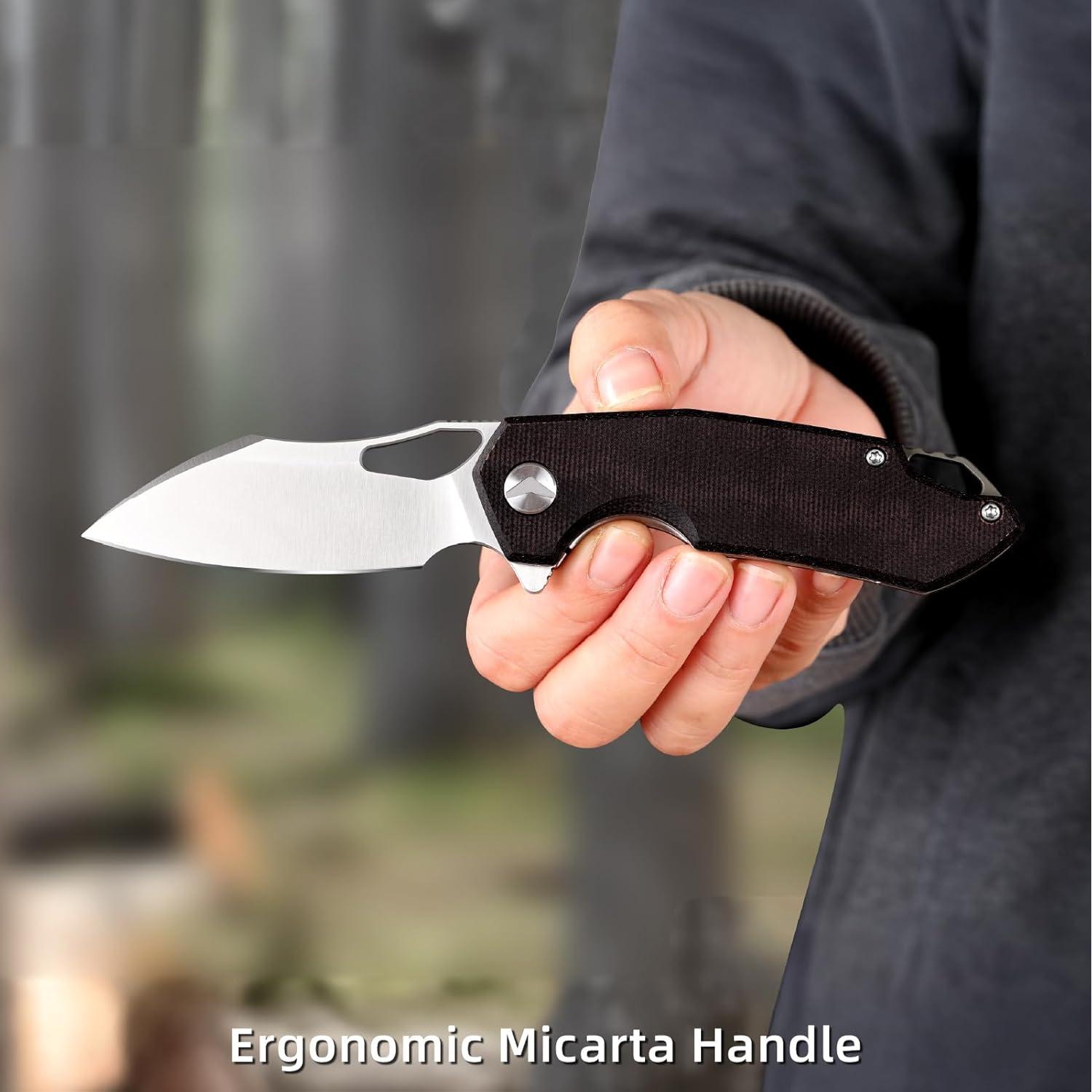 Cuchillo de bolsillo FerraMonster FM23003CP, acero 154CM, rojo