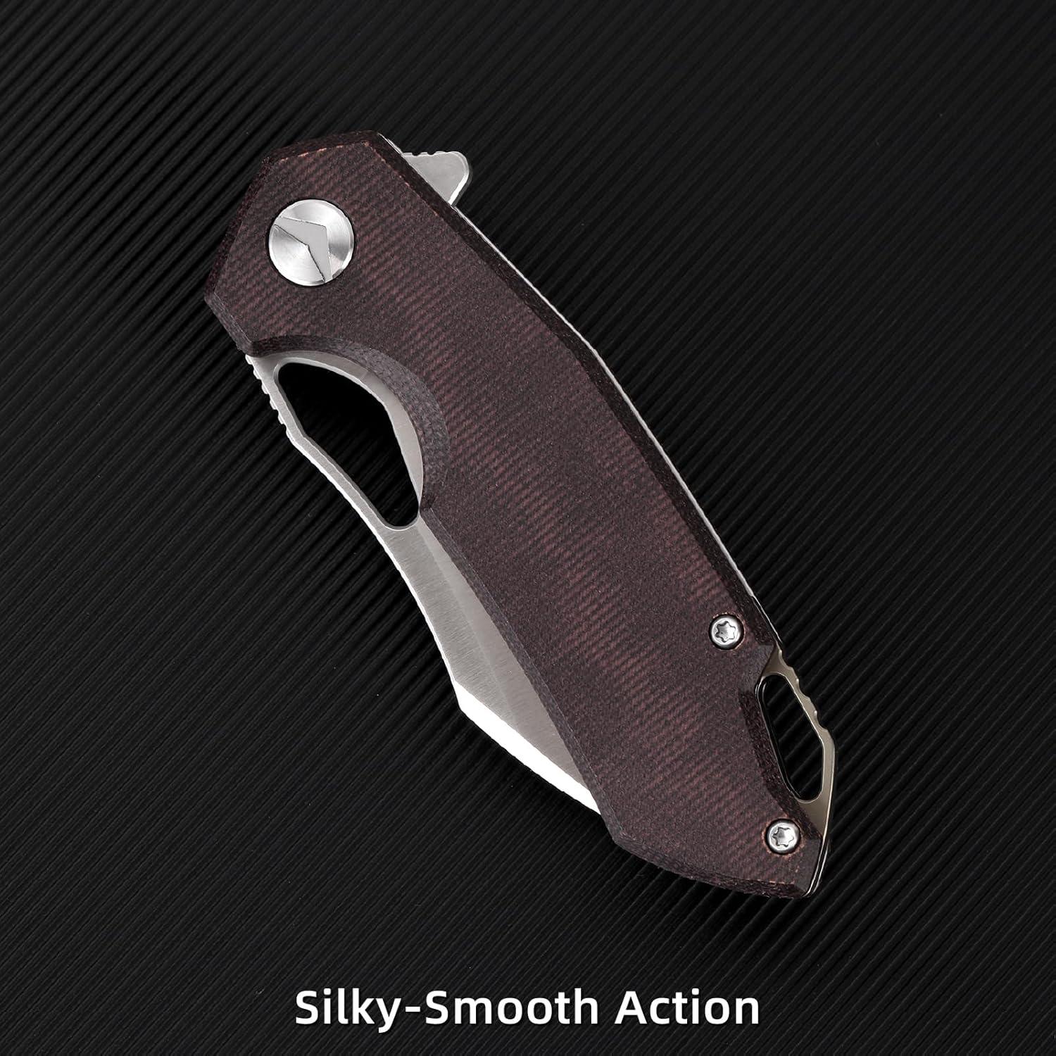 Cuchillo de bolsillo FerraMonster FM23003CP, acero 154CM, rojo