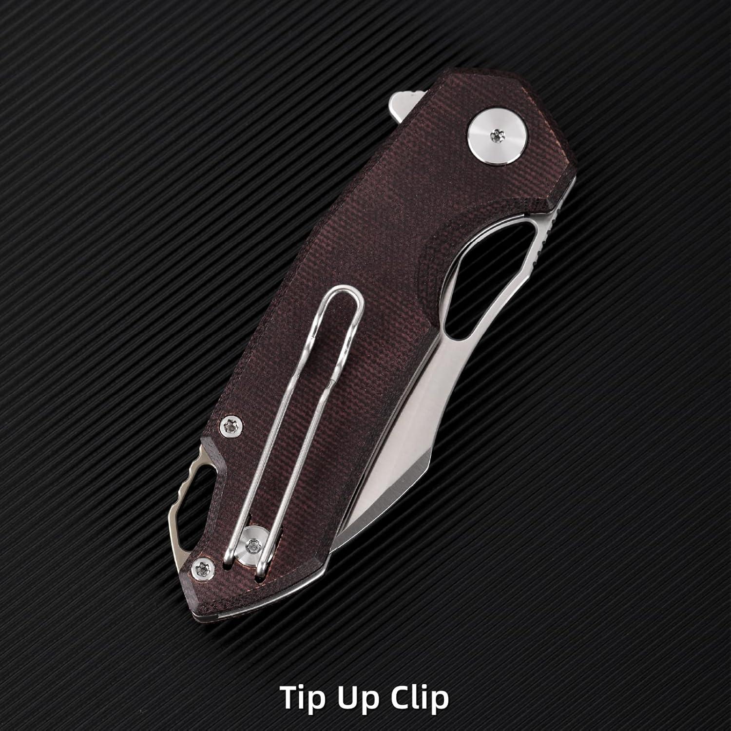 Cuchillo de bolsillo FerraMonster FM23003CP, acero 154CM, rojo