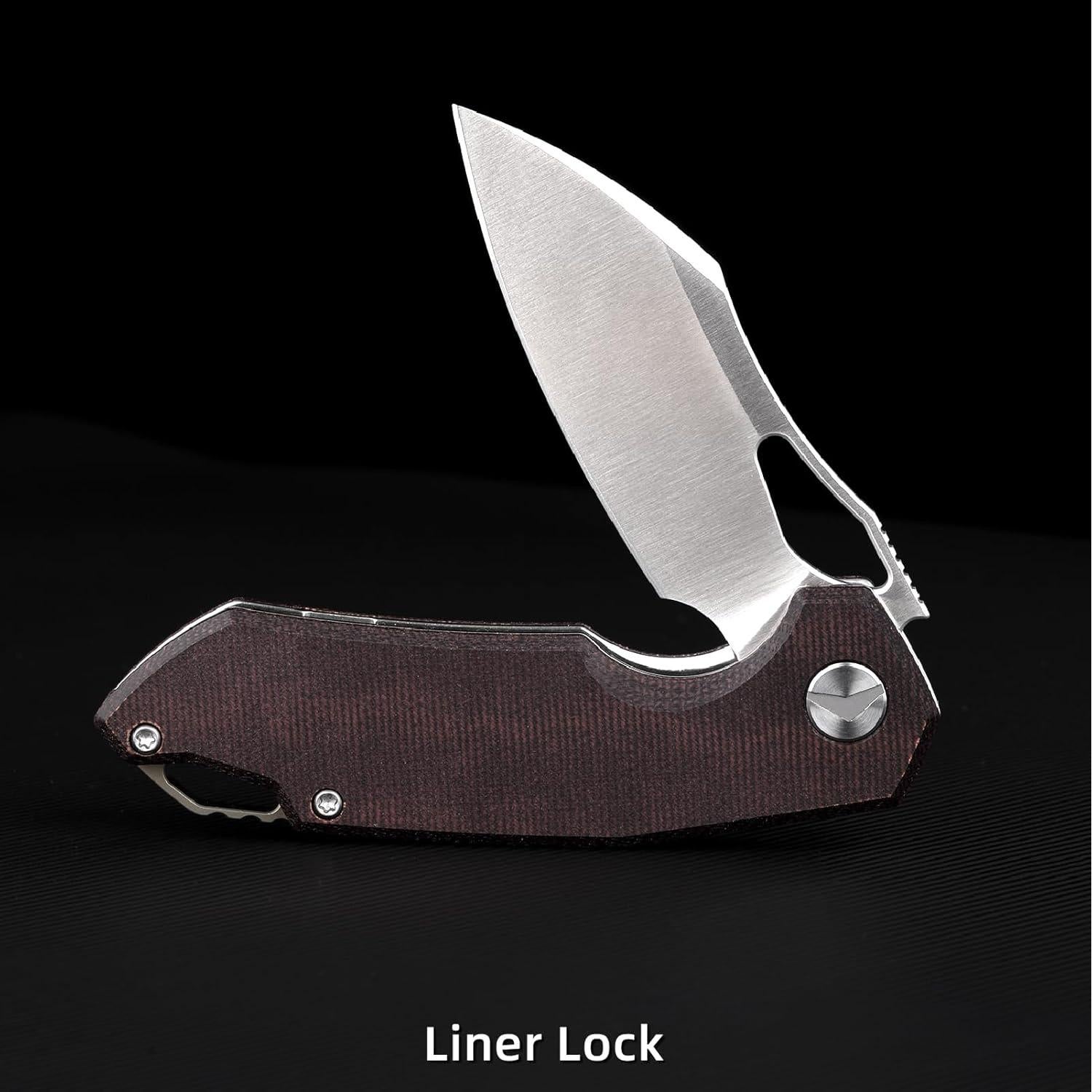 Cuchillo de bolsillo FerraMonster FM23003CP, acero 154CM, rojo