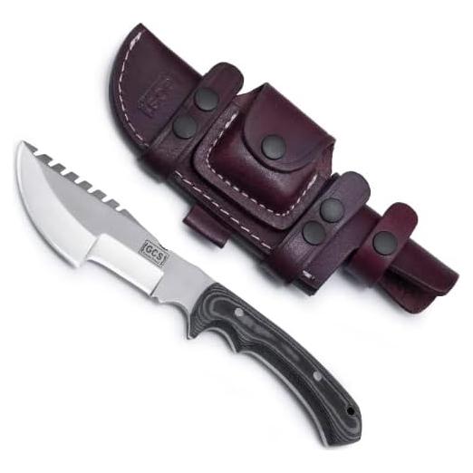 Cuchillo Táctico GCS 256 Hecho a Mano con Funda de Cuero
