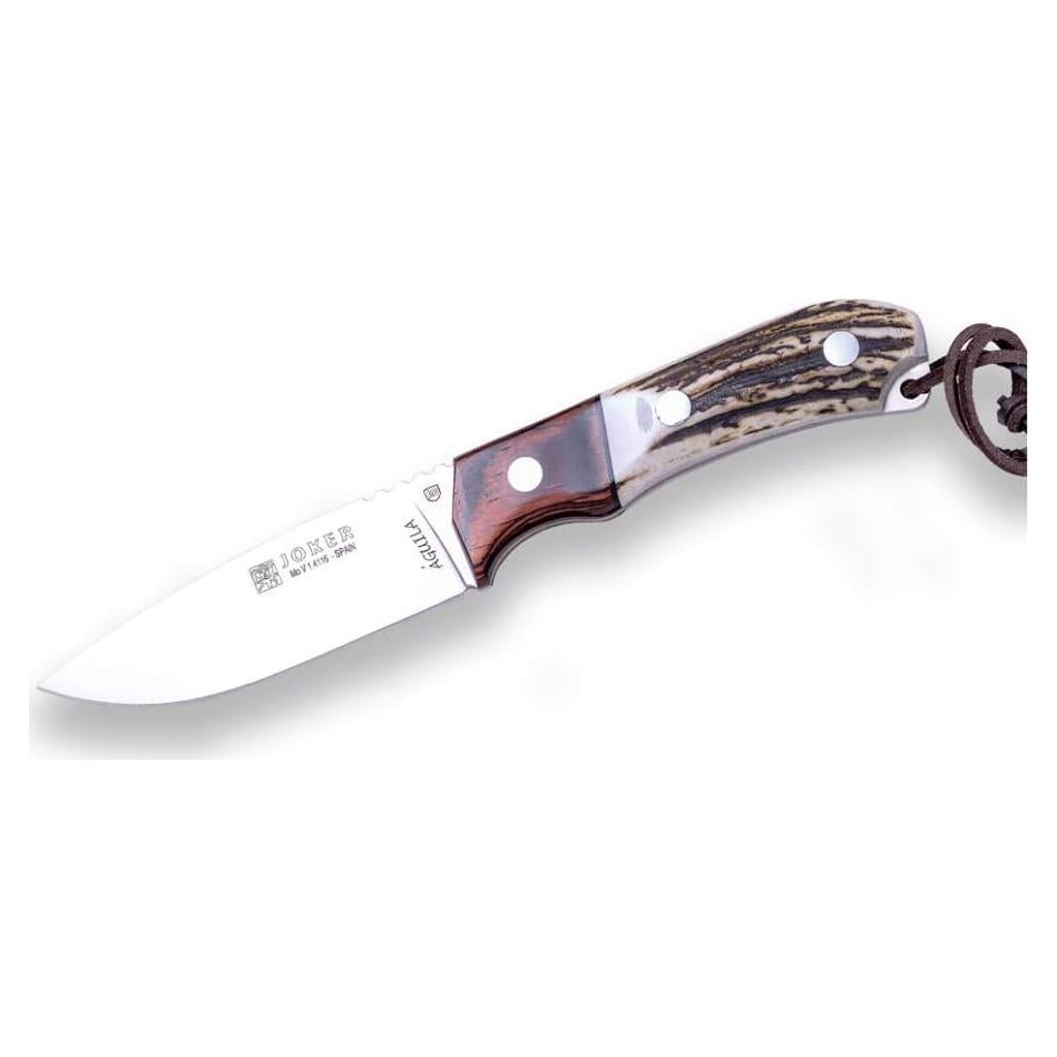 Cuchillo de Caza Joker Águila CC105, Hoja MOVA 10.5 cm, Cuerno de Ciervo