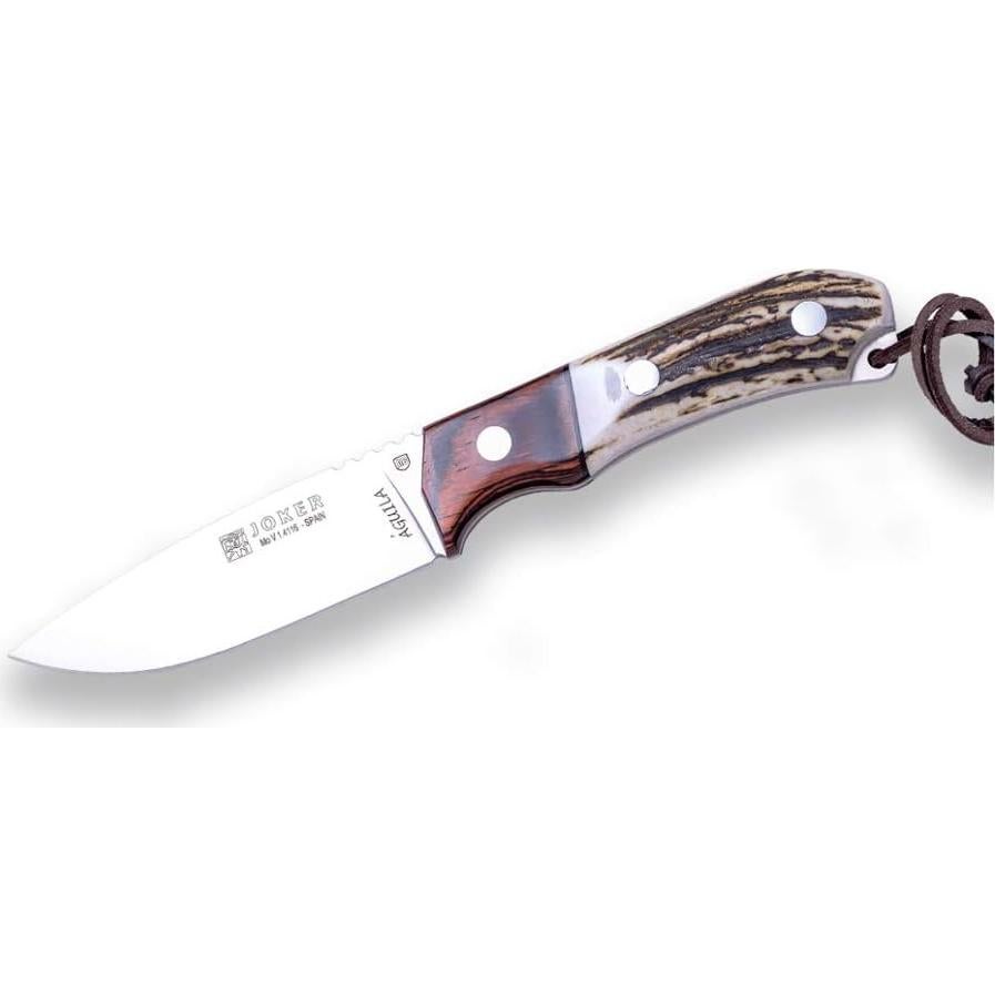 Cuchillo de Caza Joker Águila CC105, Hoja MOVA 10.5 cm, Cuerno de Ciervo