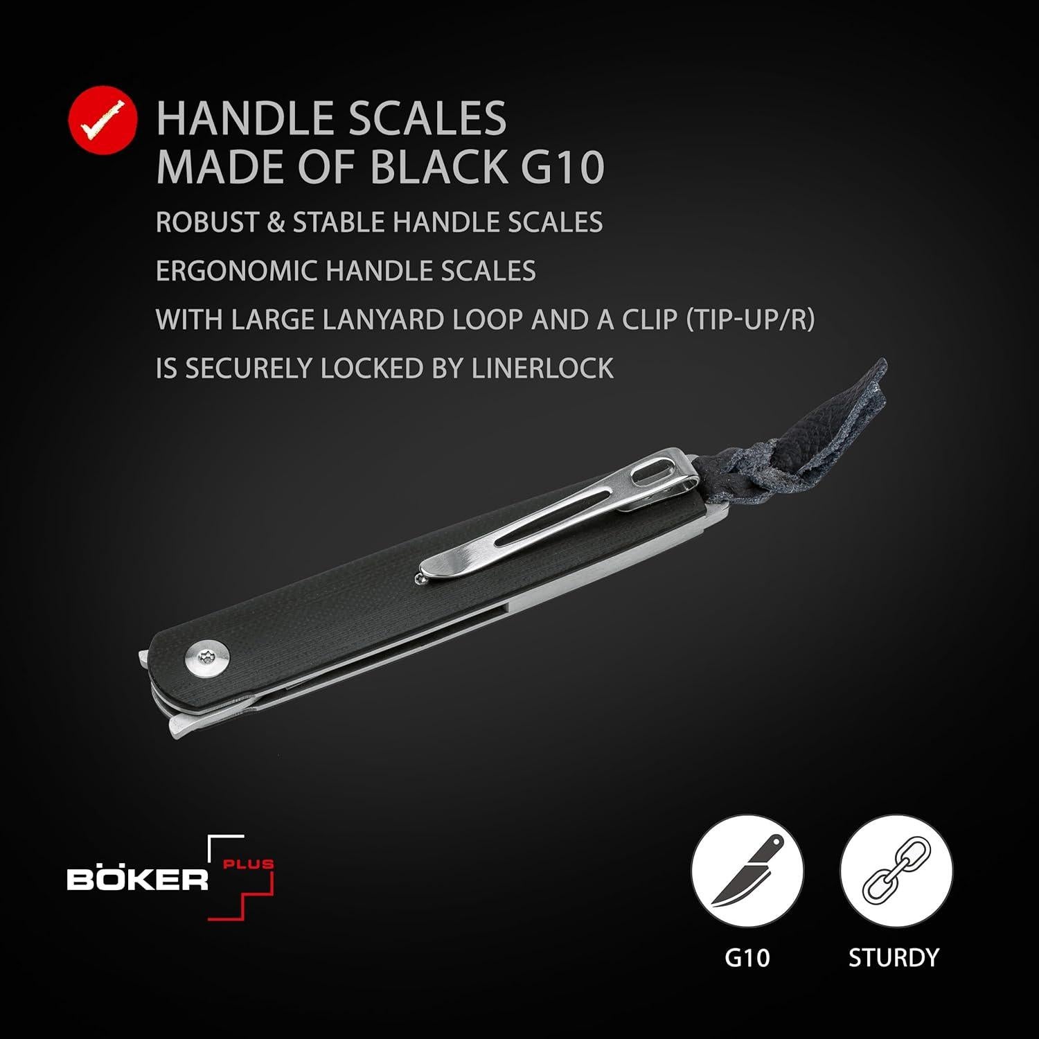 Cuchillo Boker Plus LRF Linerlock Negro 7.62 cm VG-10