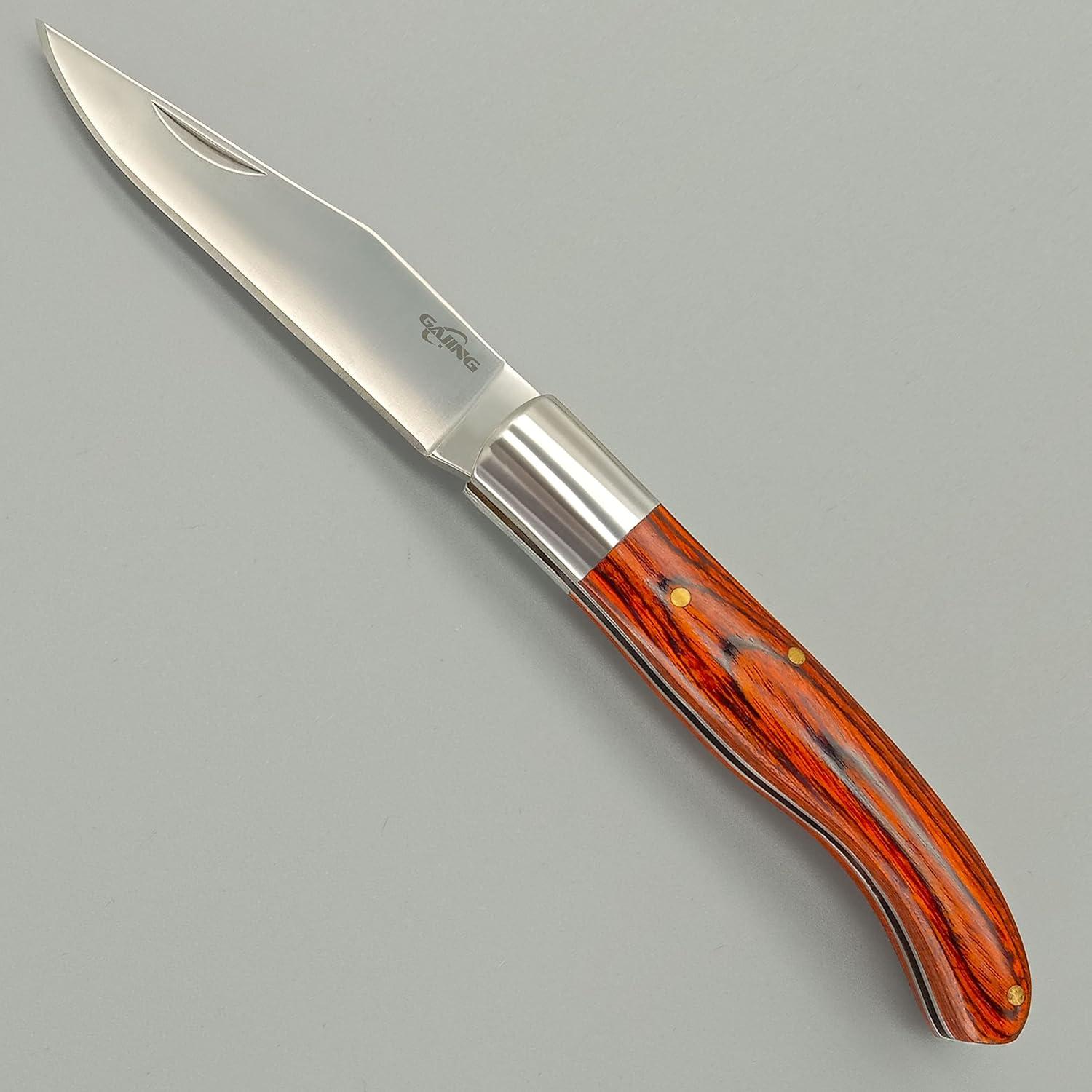 Cuchillo de bolsillo Gajing Barlow con mango de madera de cerezo