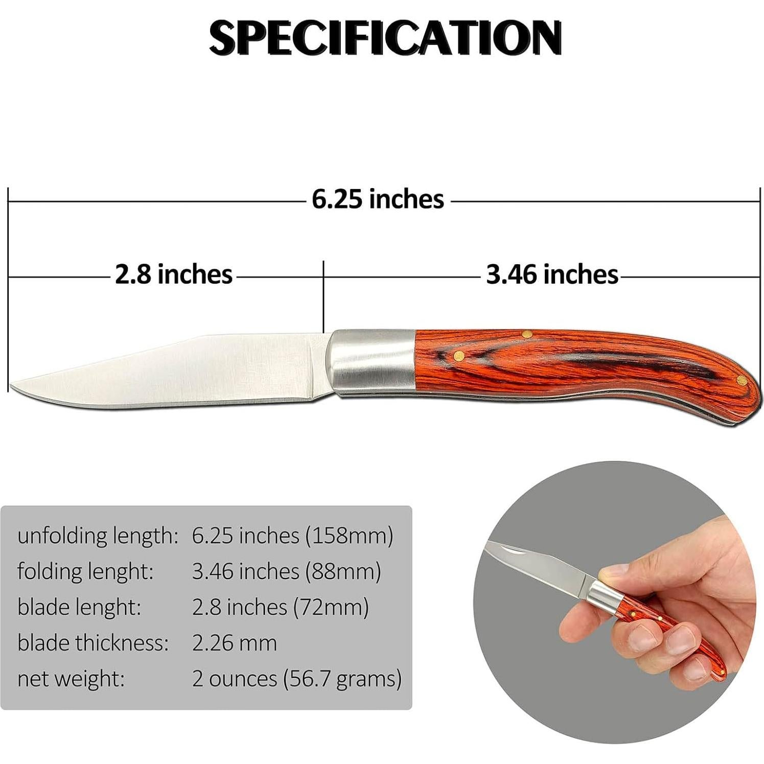 Cuchillo de bolsillo Gajing Barlow con mango de madera de cerezo