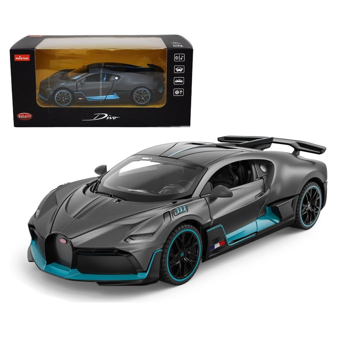 Coche de Metal Die-Cast Rastar Bugatti Divo 1/32 Gris