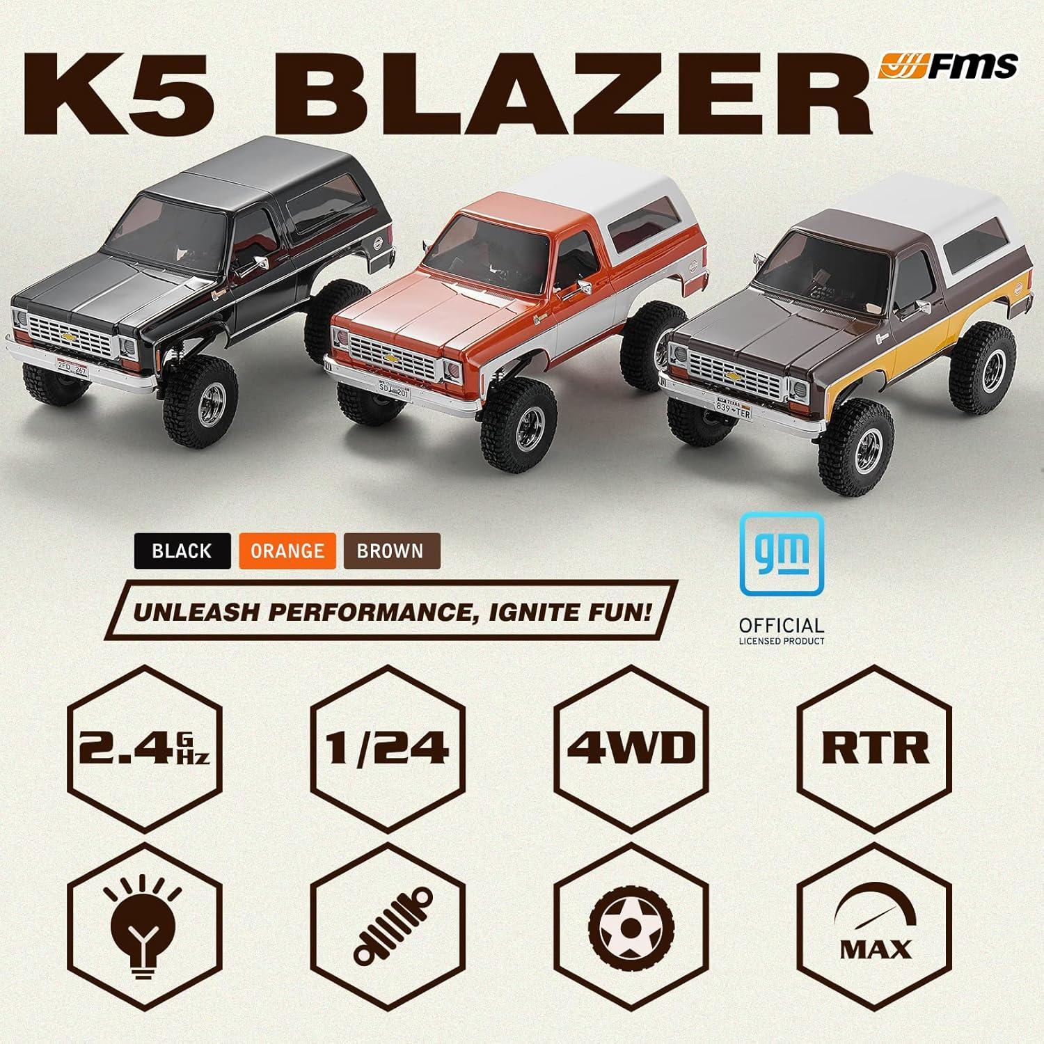 Coche RC FMS K5 Blazer 1/24 4WD Naranja RTR Todo Terreno
