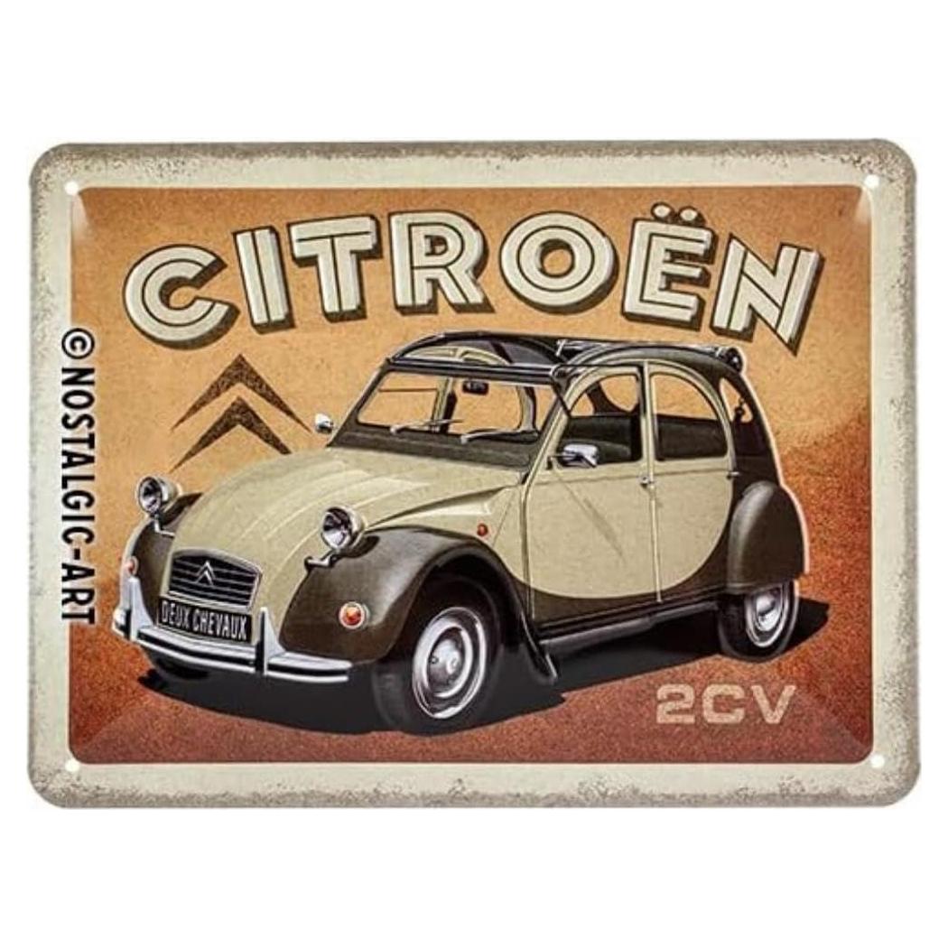 Letrero de Metal Vintage Citroen 2CV Nostalgic-Art 20x15 cm