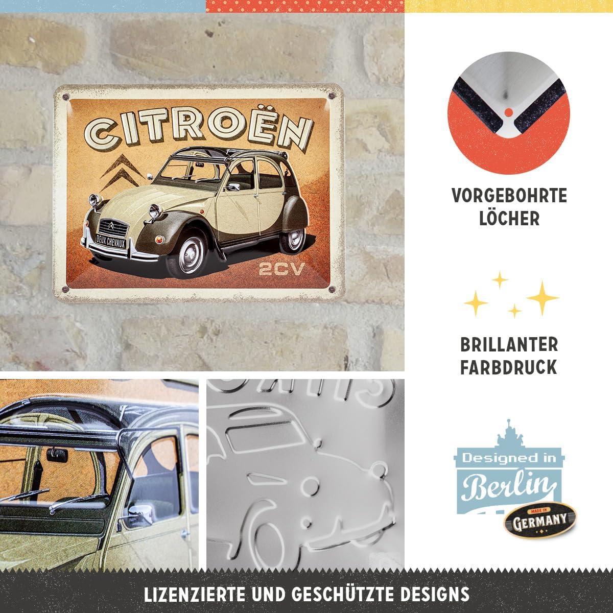 Letrero de Metal Vintage Citroen 2CV Nostalgic-Art 20x15 cm