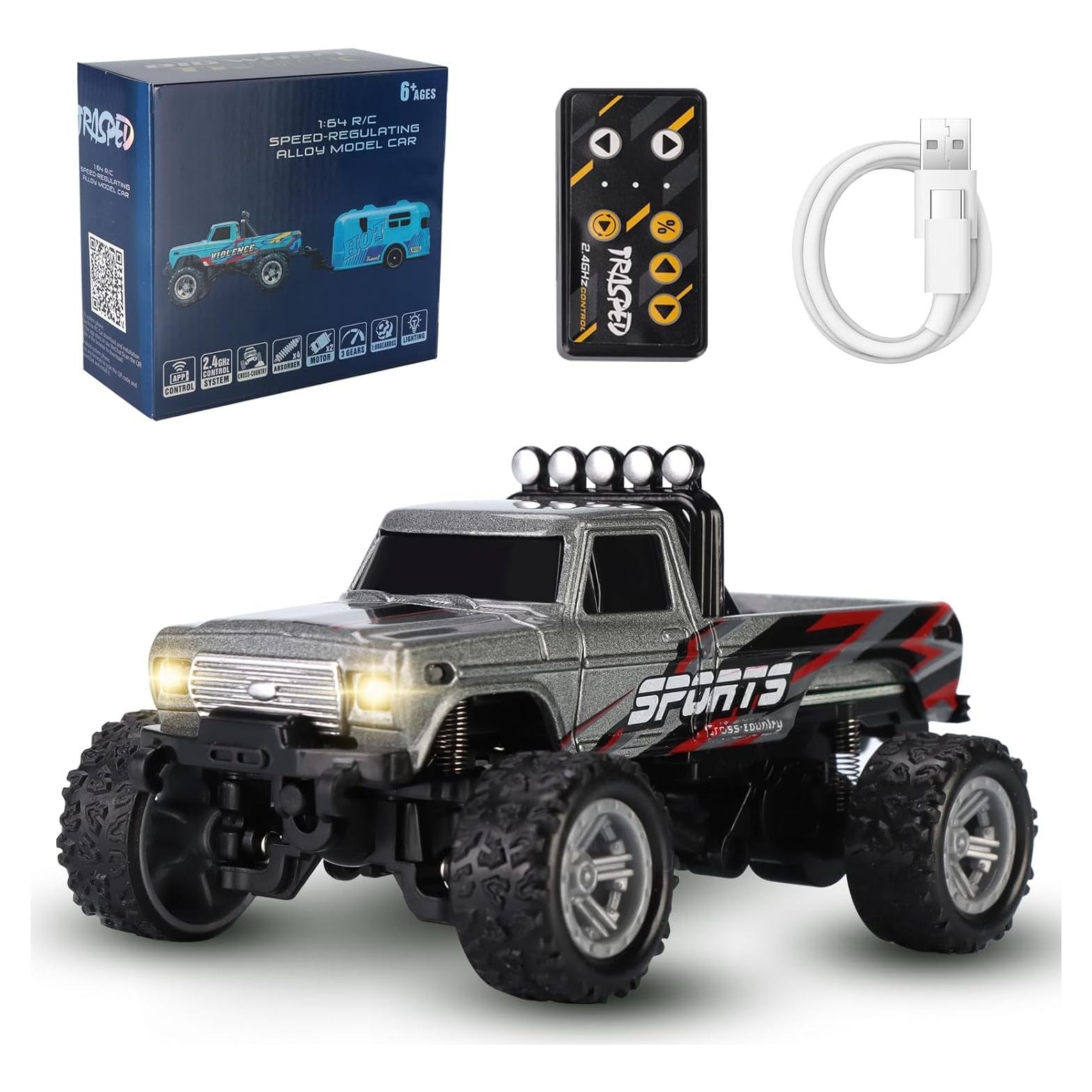 Mini Camión RC Hehred G16-M6 1:64 con Remolque y Luces