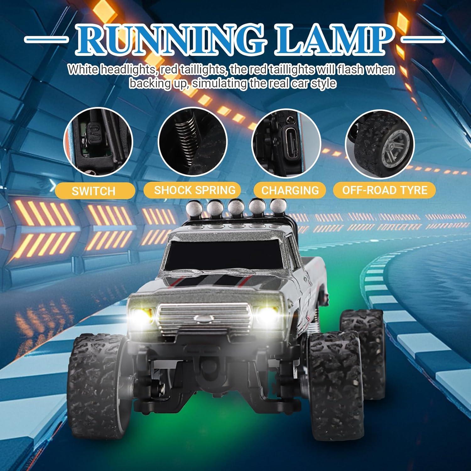 Mini Camión RC Hehred G16-M6 1:64 con Remolque y Luces