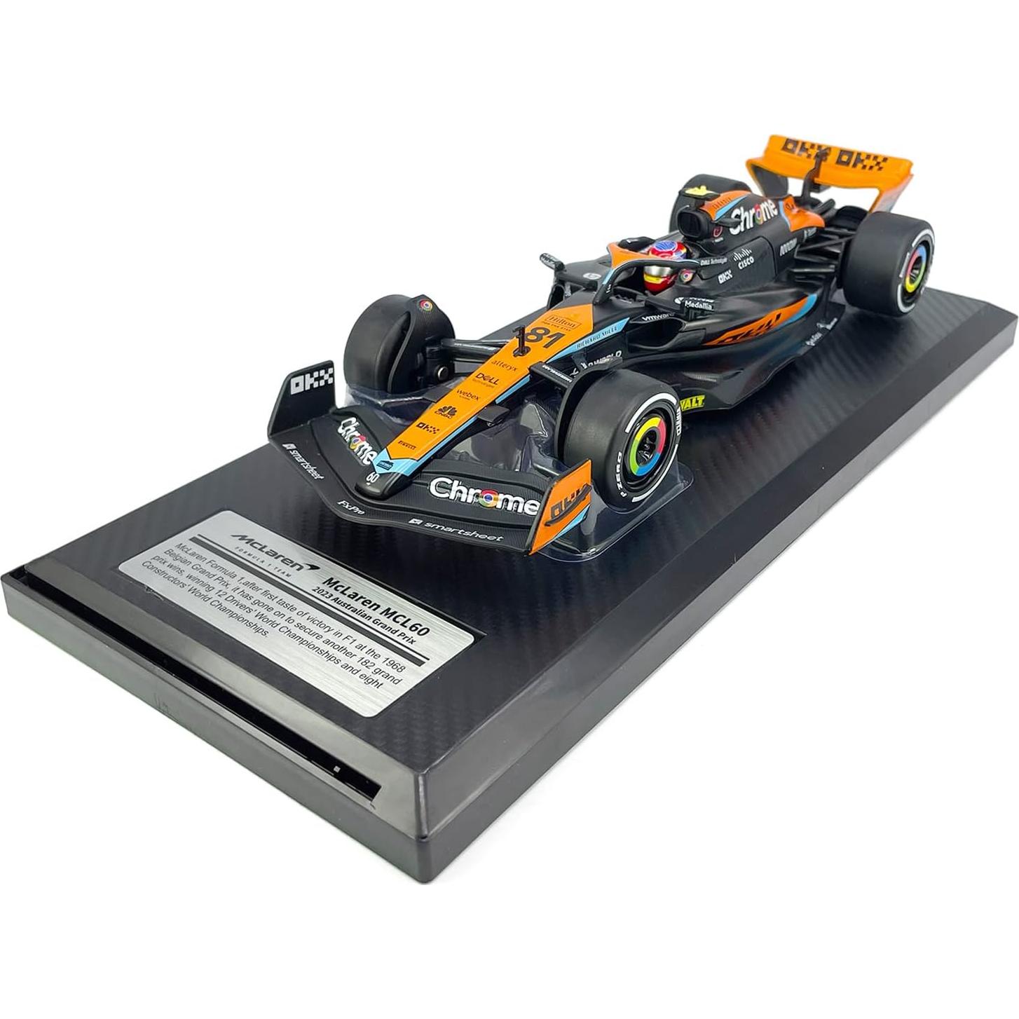Coche de Juguete F1 McLaren MCL60 1:24 Metal Fundido Negro