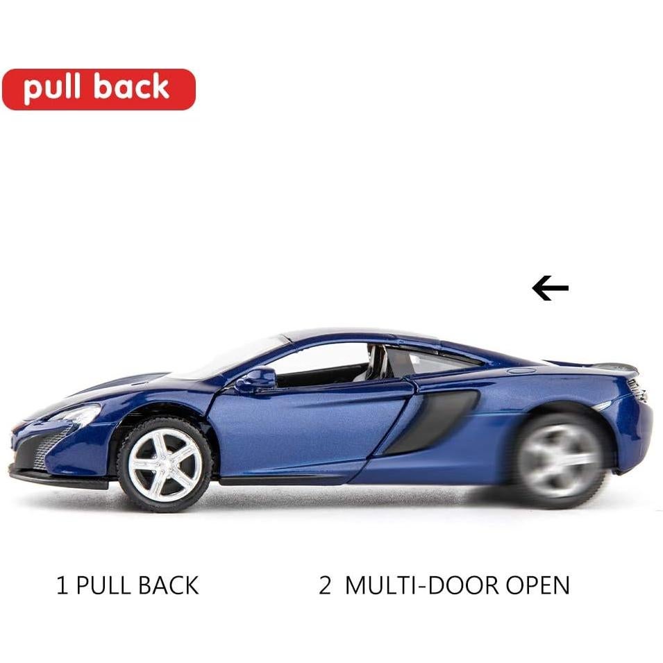 Coche de Juguete McLaren 650S Escala 1:36 Azul Retroceso