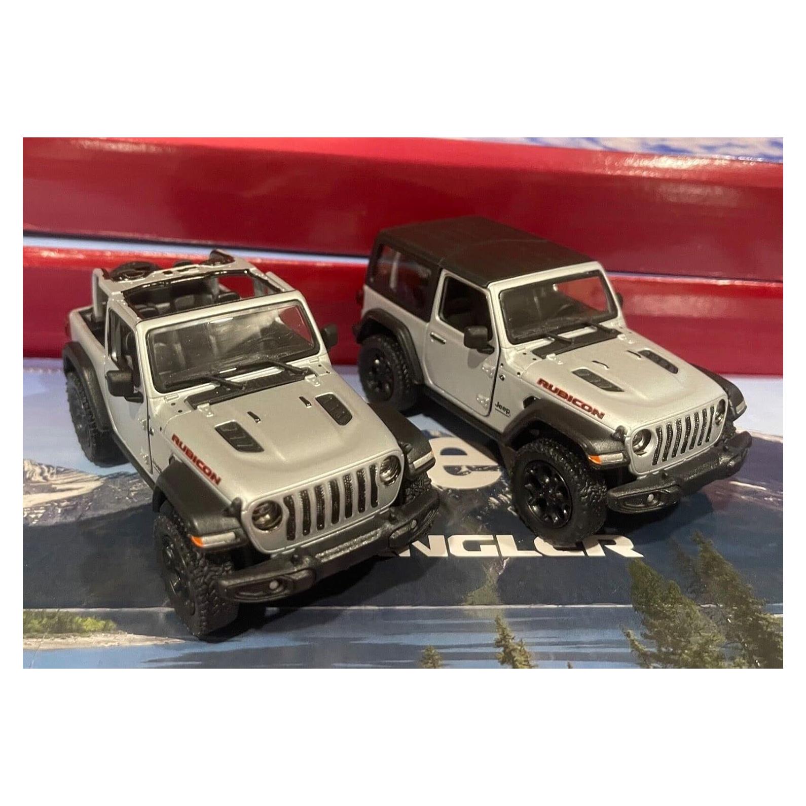 Set de 2 Modelos Jeep Wrangler Rubicon 2018 Plata 1/43