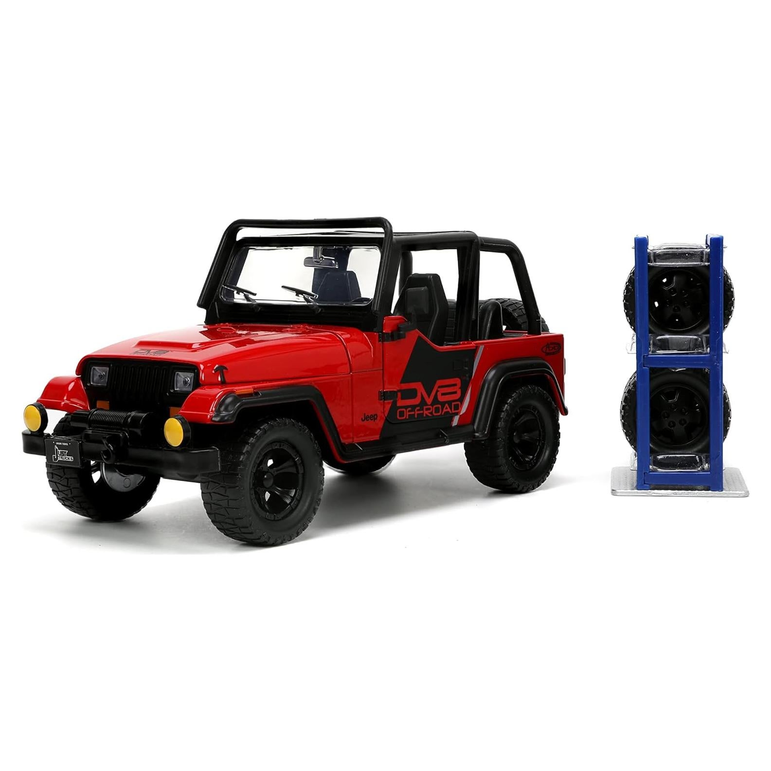 Juguete Die-cast Jeep Wrangler 1992 Jada Toys 1:24 Rojo/Negro