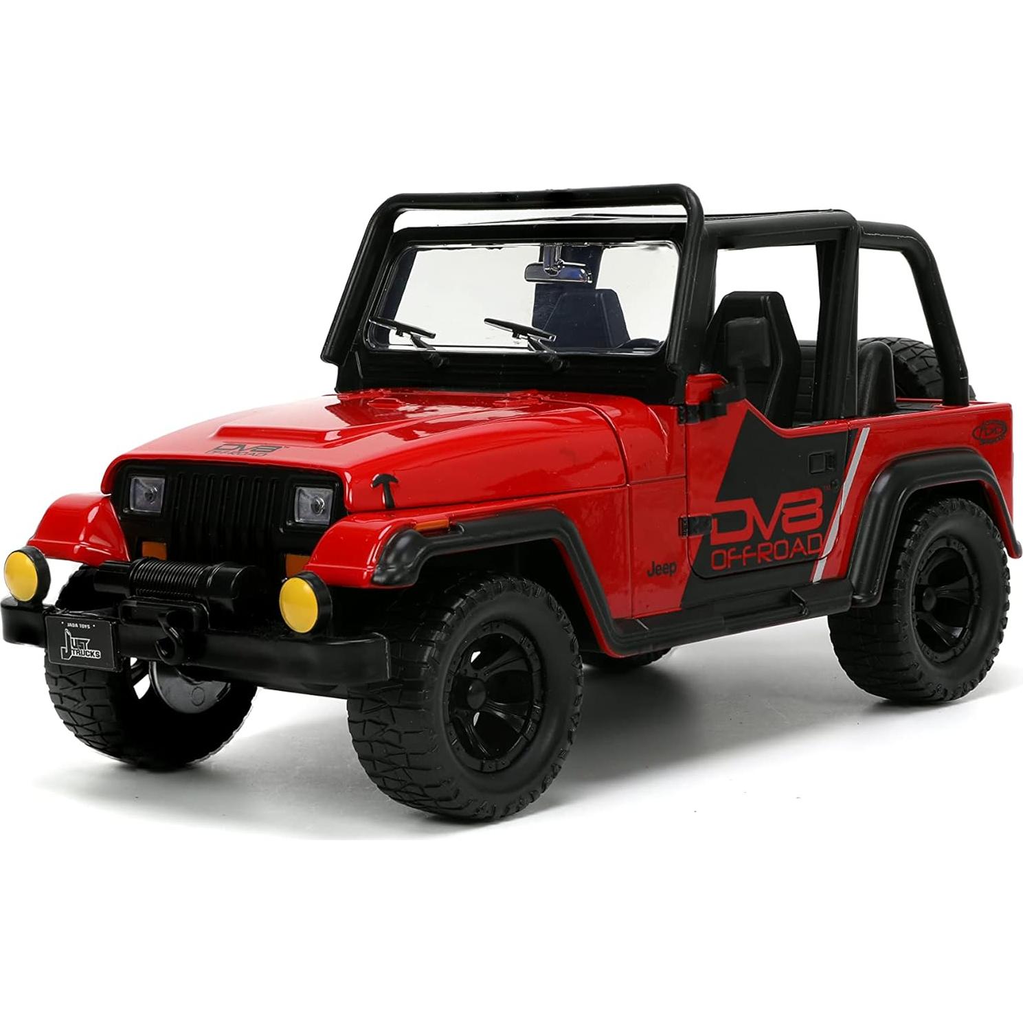 Juguete Die-cast Jeep Wrangler 1992 Jada Toys 1:24 Rojo/Negro