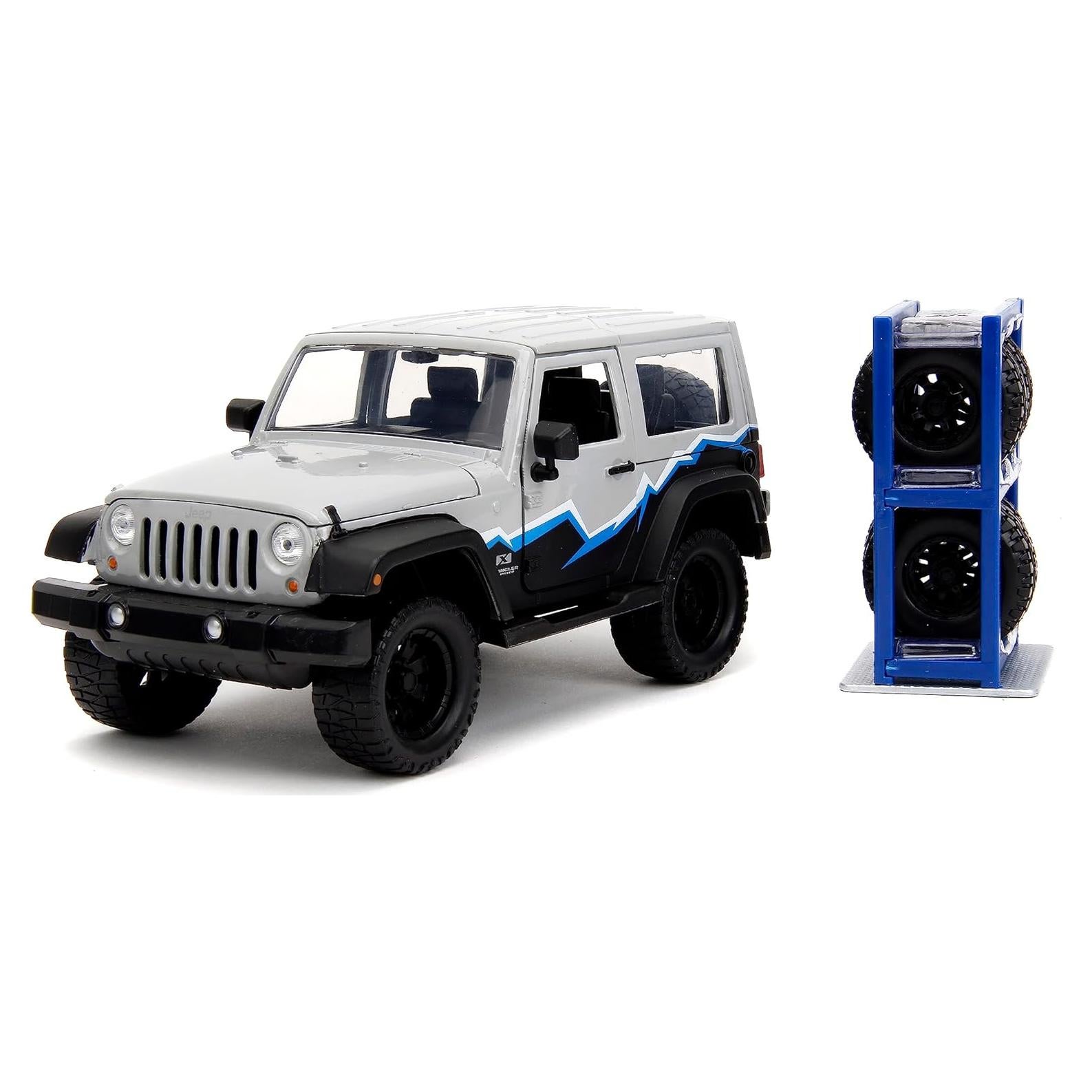 Juguete Die-Cast Jeep Wrangler 2007 Jada Toys 1:24 Gris/Negro