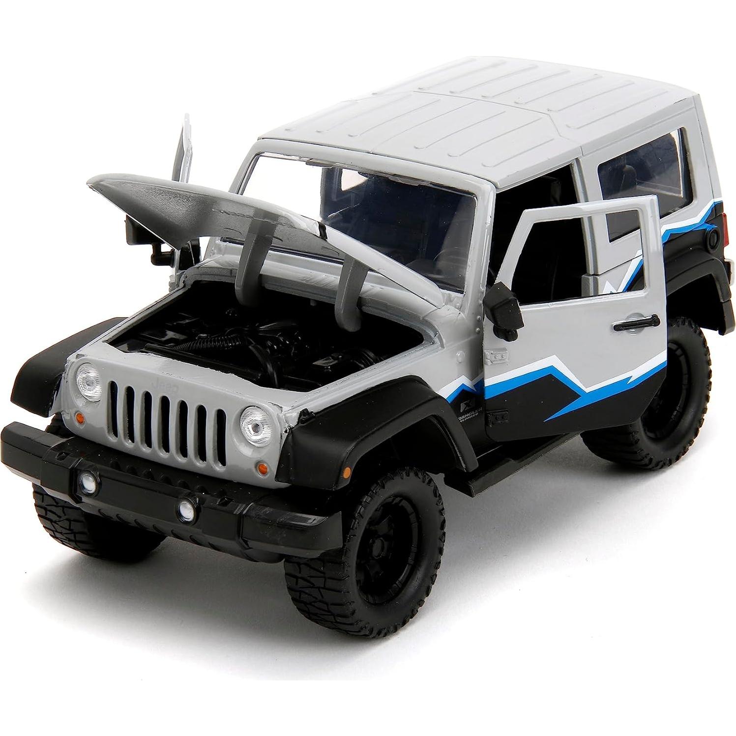 Juguete Die-Cast Jeep Wrangler 2007 Jada Toys 1:24 Gris/Negro